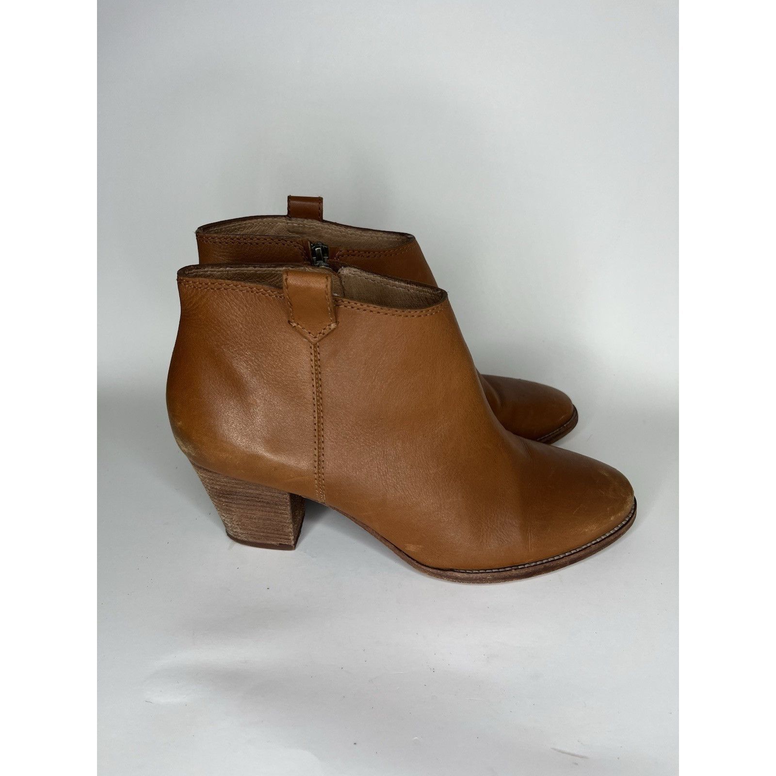 Madewell Madewell Brown Leather Side Zip Ankle Heel Booties Boots Wom Size US 10 / IT 40 - 5 Thumbnail