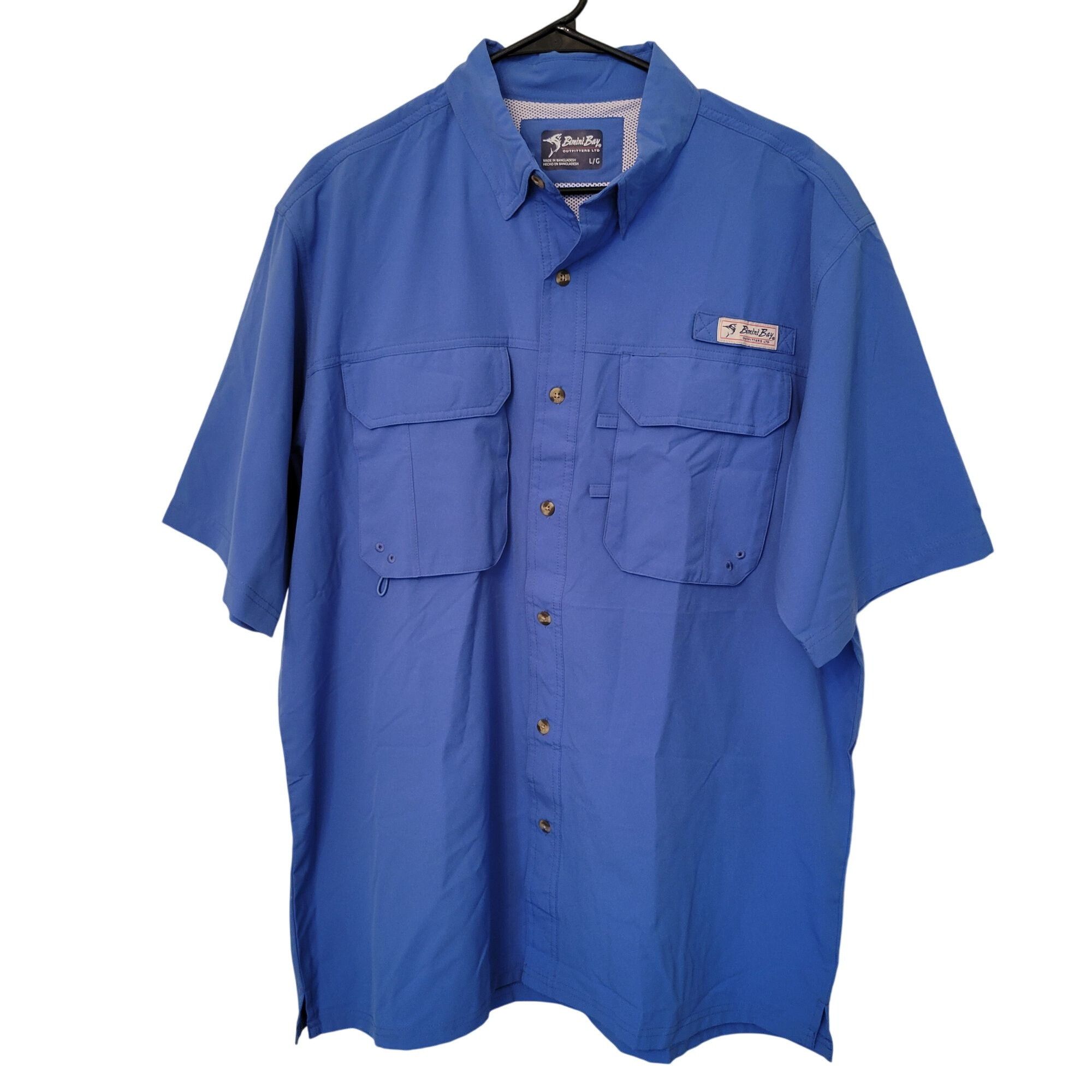 Vintage Bimini Bay Outfitters Blue Short Sleeve Fishing Shirt L Spor Size US L / EU 52-54 / 3 - 1 Thumbnail