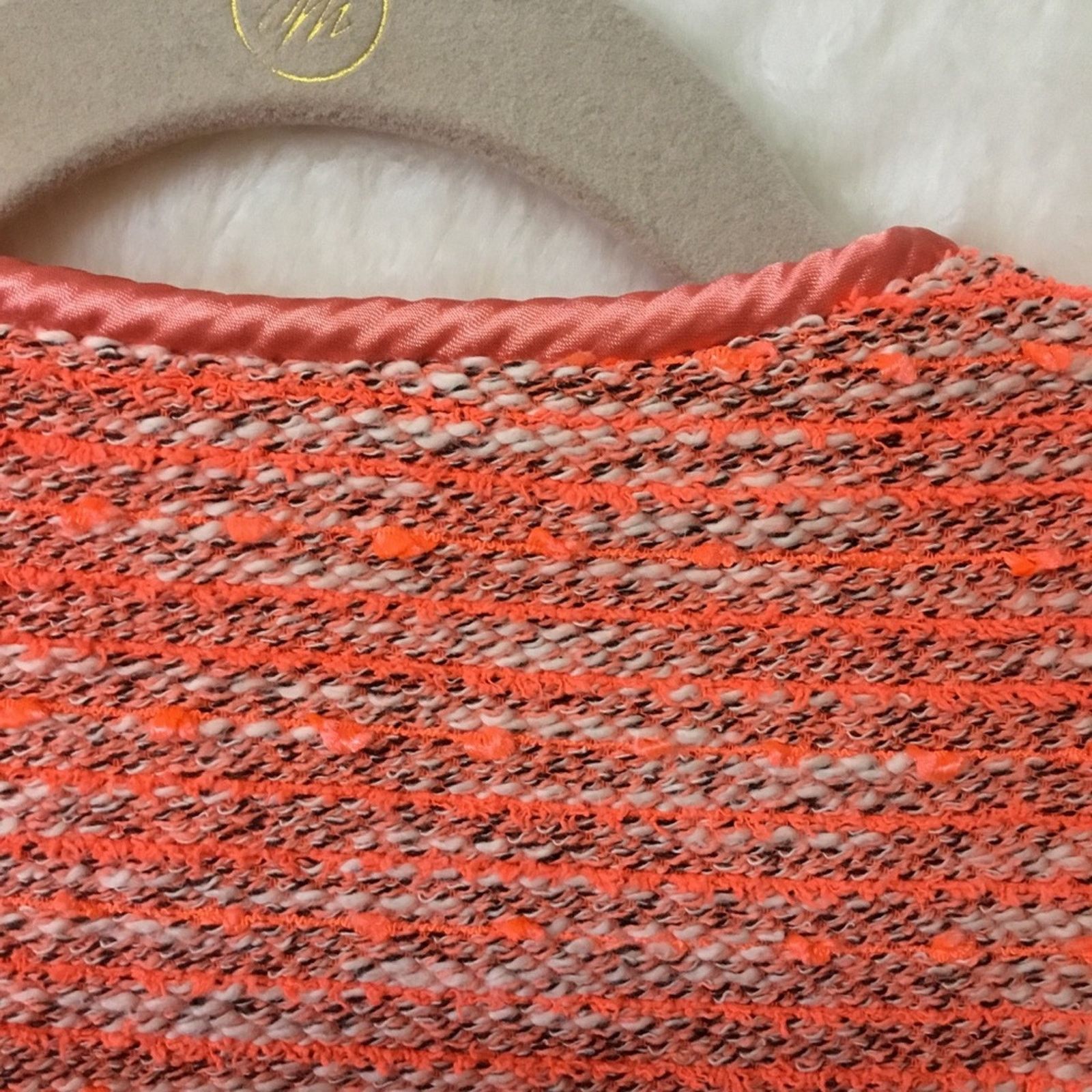 Other Orange Vintage Tweed Front Zip-Up Detail Jacket With Pockets Size XS / US 0-2 / IT 36-38 - 13 Thumbnail