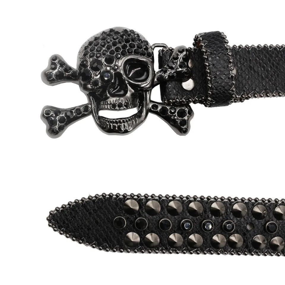Japanese Brand Skull Rhinestone Y2k Belt Size ONE SIZE - 2 Thumbnail