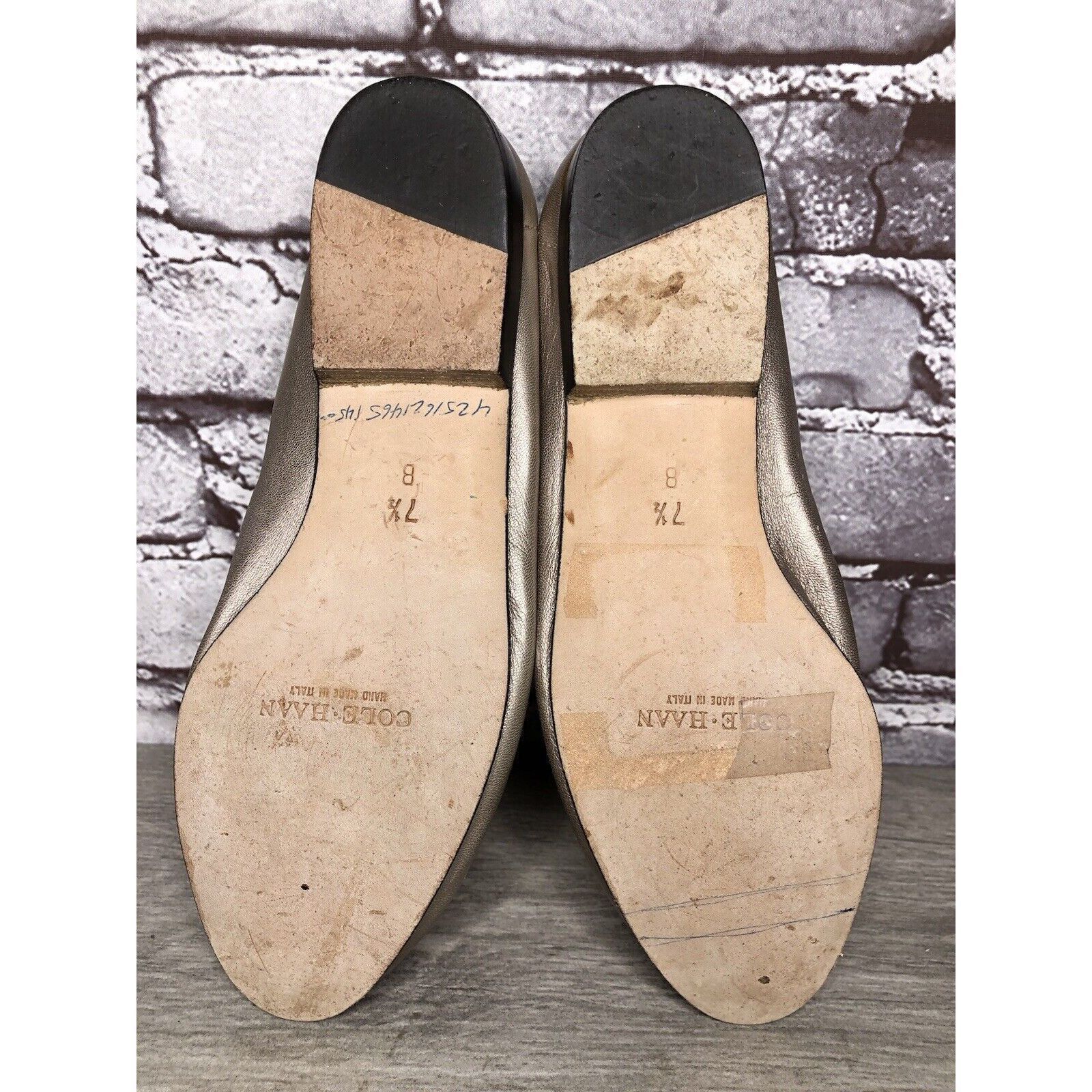 Cole Haan Cole Haan Pewter Silver Leather Slip On Loafer Flats Women S Size US 7.5 / IT 37.5 - 7 Thumbnail