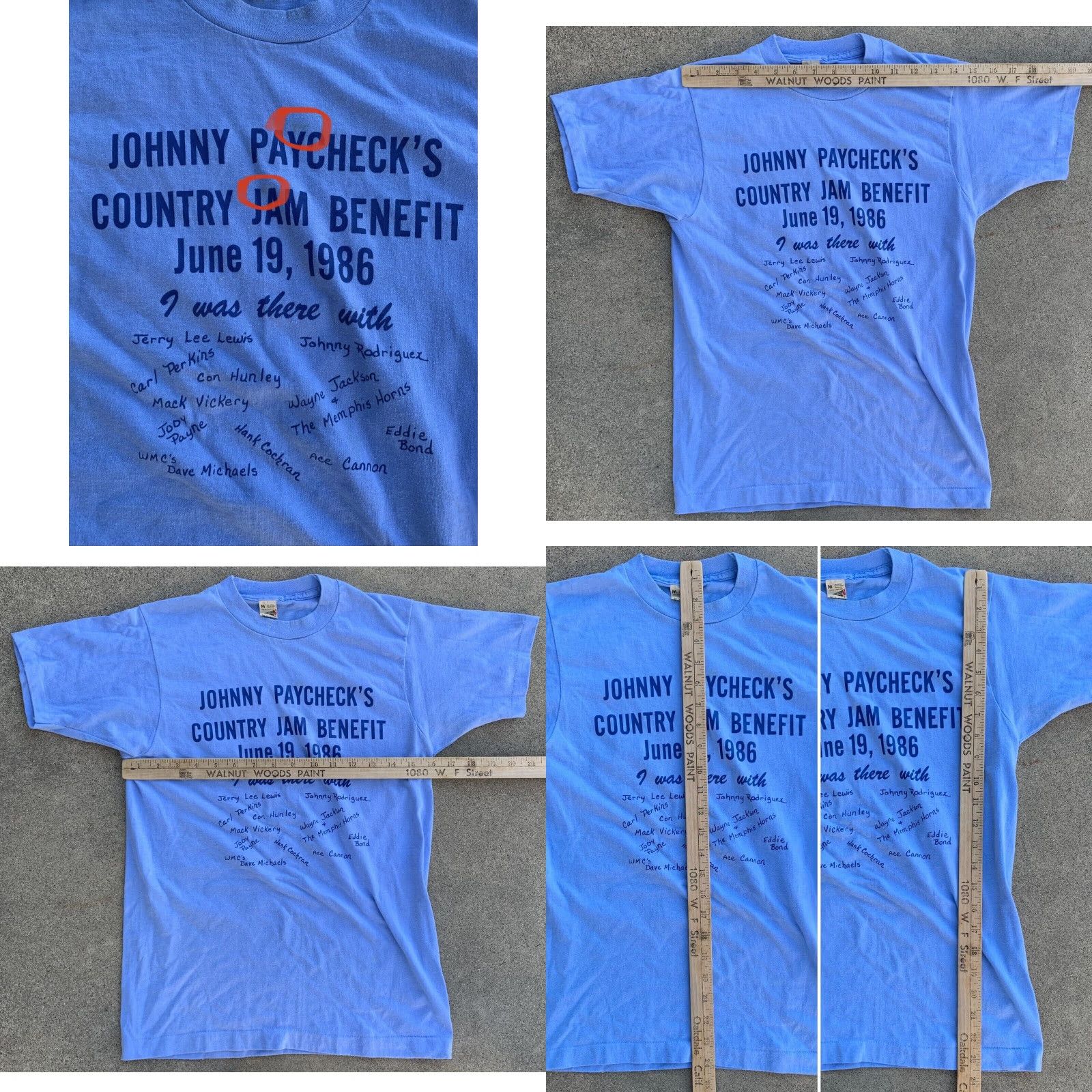 Vintage VINTAGE Johnny Paycheck’s COUNTRY JAM BENEFIT 1986 Bad Bobs Vapors MEMPHIS t-shirt Shirt Men M Blue 80s Music Concert Band Tee Size US M / EU 48-50 / 2 - 8 Thumbnail