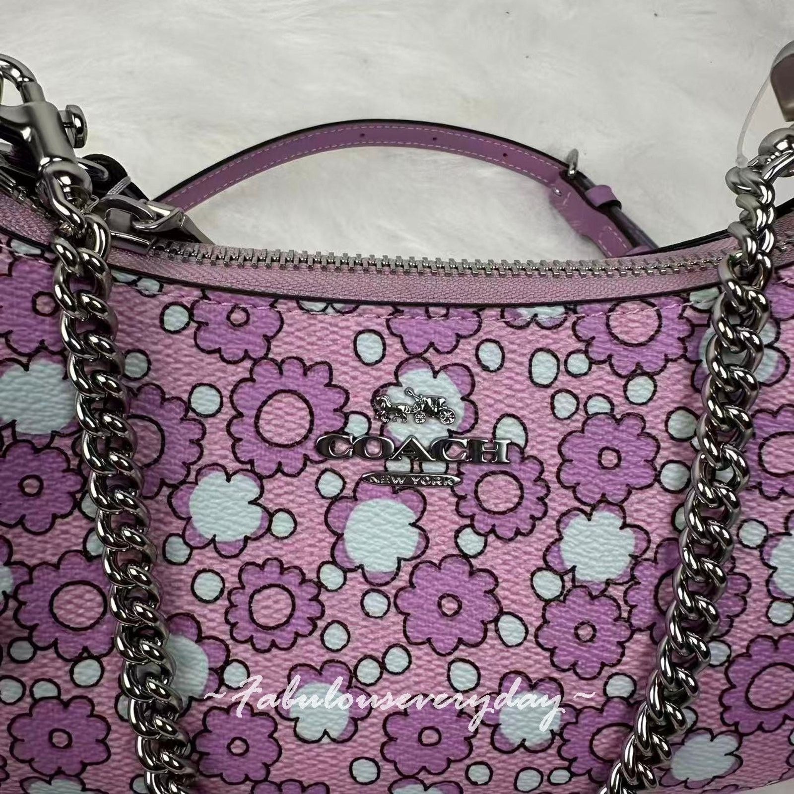 Coach Coach Teri Mini Crossbody Bag Floral Print Canvas/Im/Lilac Size ONE SIZE - 5 Thumbnail