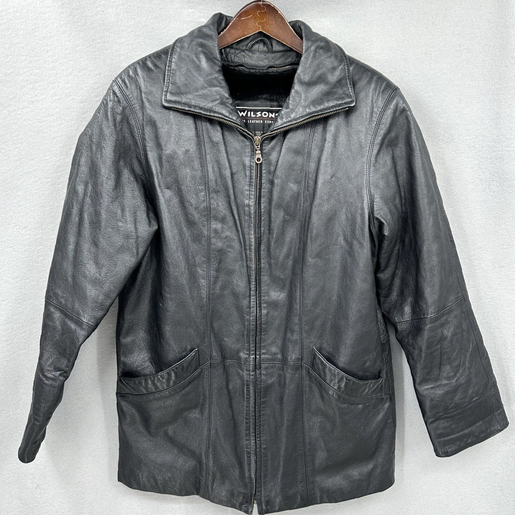 Vintage VINTAGE Wilsons Leather Jacket Womens XS Zip in Liner y2k Black Moto 90s Leather Jacket Womens XS Zip Lined Fur Trim Black 80s 90s Motorcycle Mens? Size XS / US 0-2 / IT 36-38 - 2 Thumbnail