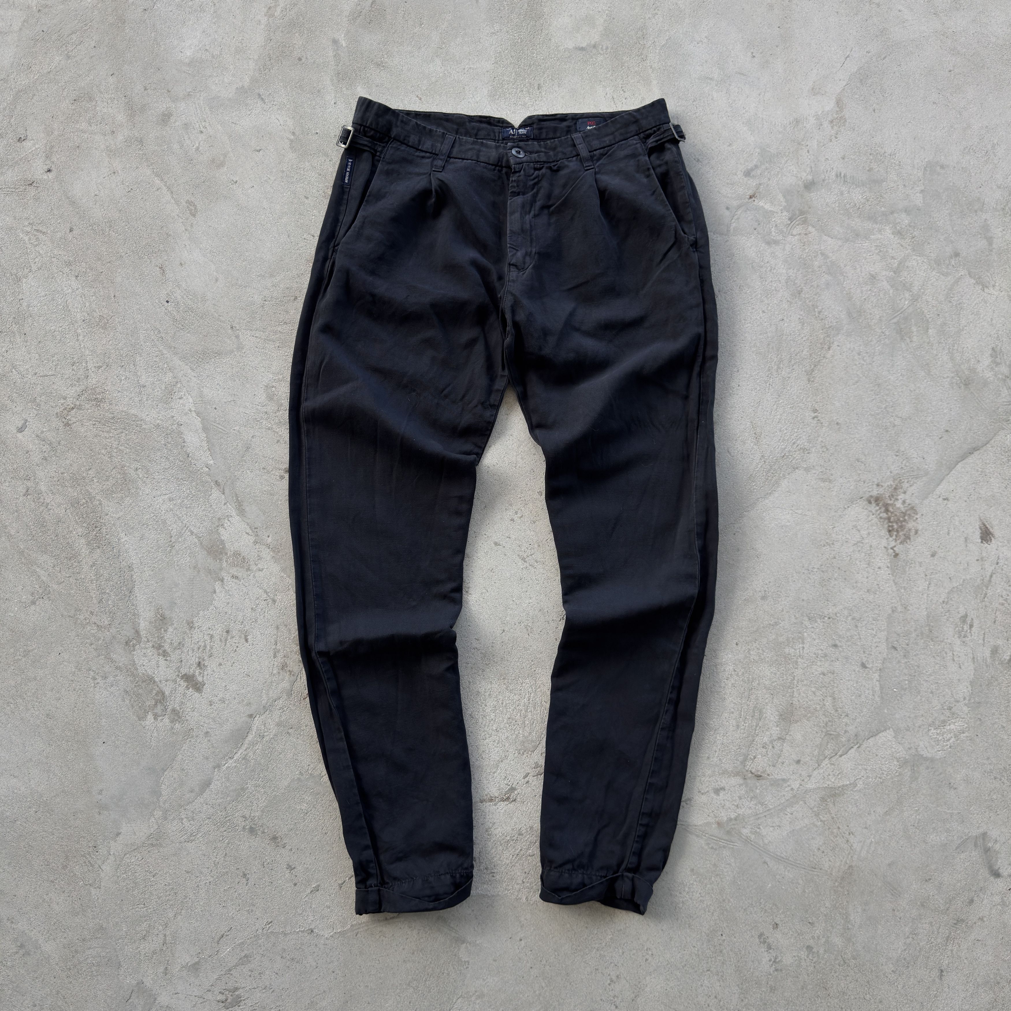 Emporio Armani Armani Jeans Linen P05 Antifit Black Pants Trousers Size US 32 / EU 48 - 2 Thumbnail
