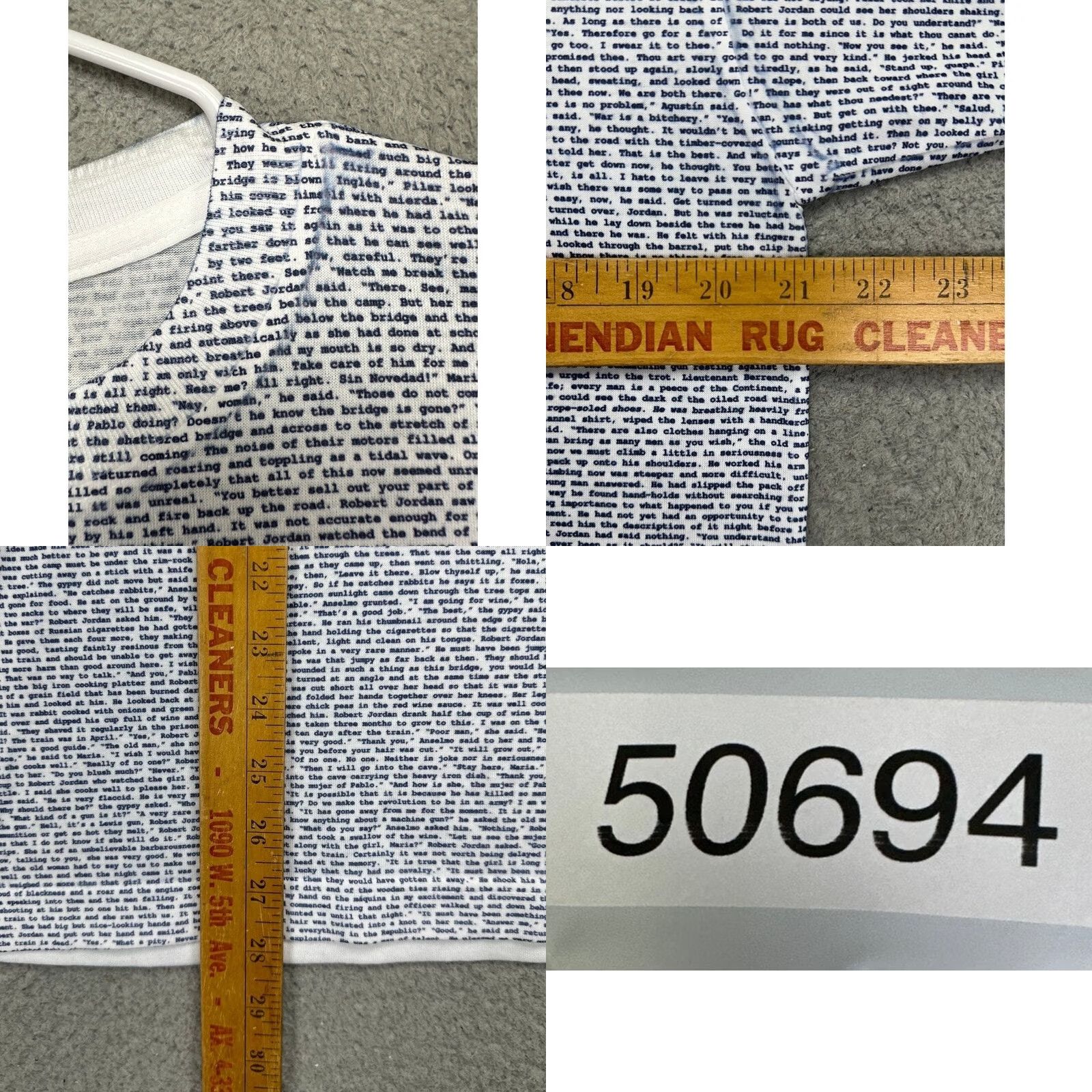 Vintage Litographs Mens Large White Graphic Tee T-Shirt Short Sleeve Full Text Print Size US L / EU 52-54 / 3 - 8 Thumbnail