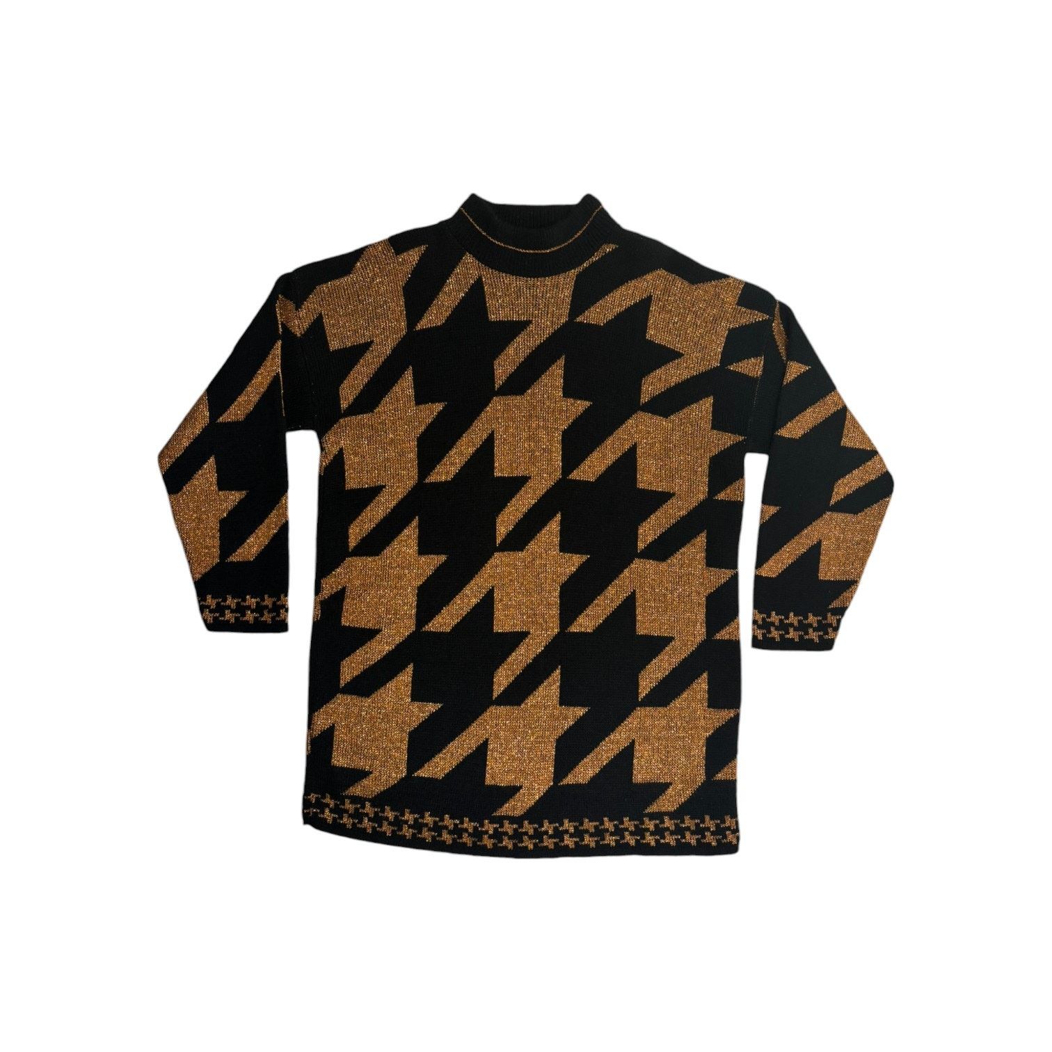 Other Vintage 80s Dana Scott Black Orange Metallic Sweater Dress M Size M / US 6-8 / IT 42-44 - 1 Thumbnail
