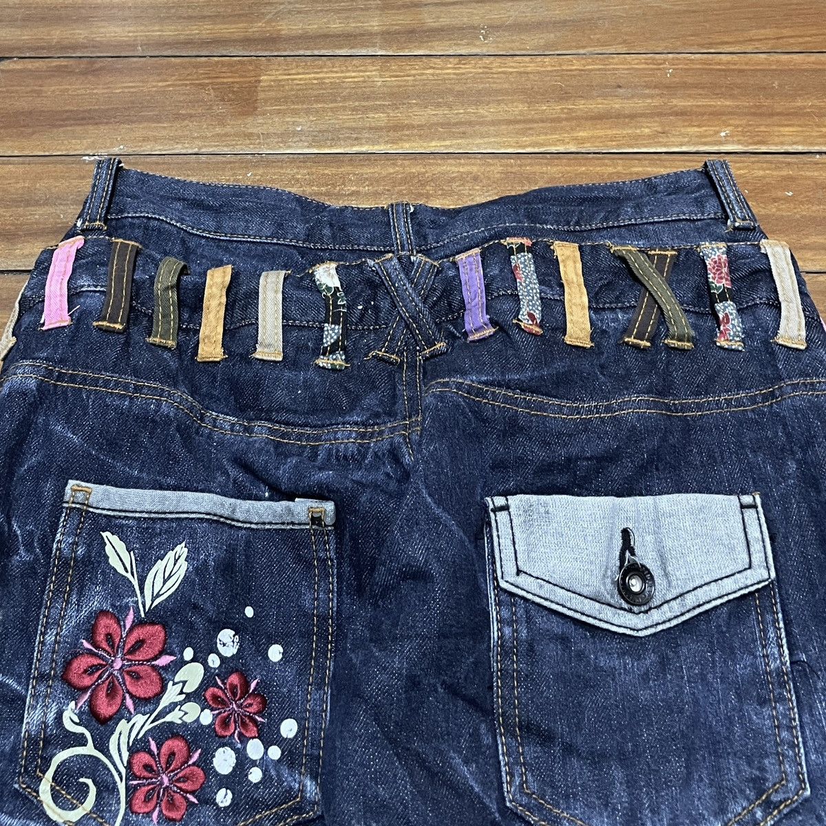 14th Addiction × Japanese Brand Rare Vintage Japanese Brand Sukajan Double Waist Jeans 1990s Size US 27 - 4 Thumbnail