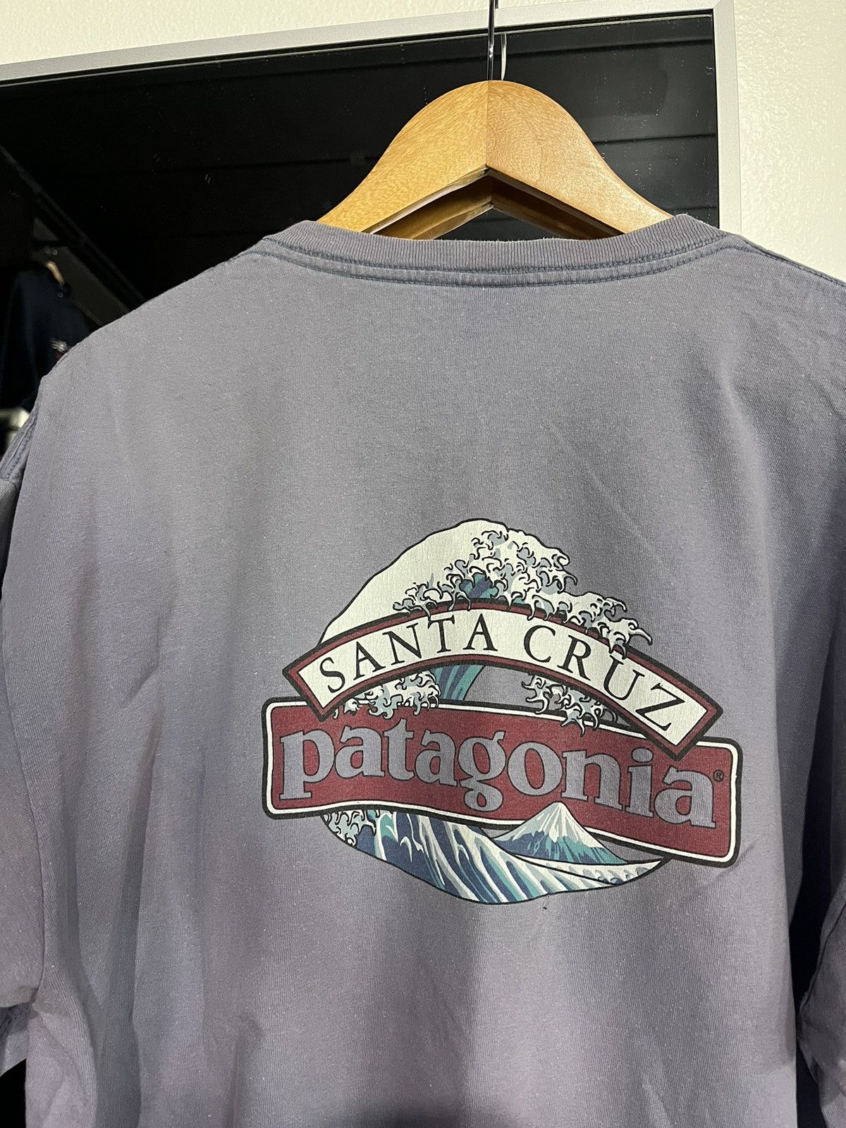 image of Vintage Patagonia Usa Made Santa Cruz Double Sided T-Shirt in Blue, Men's (Size XL)