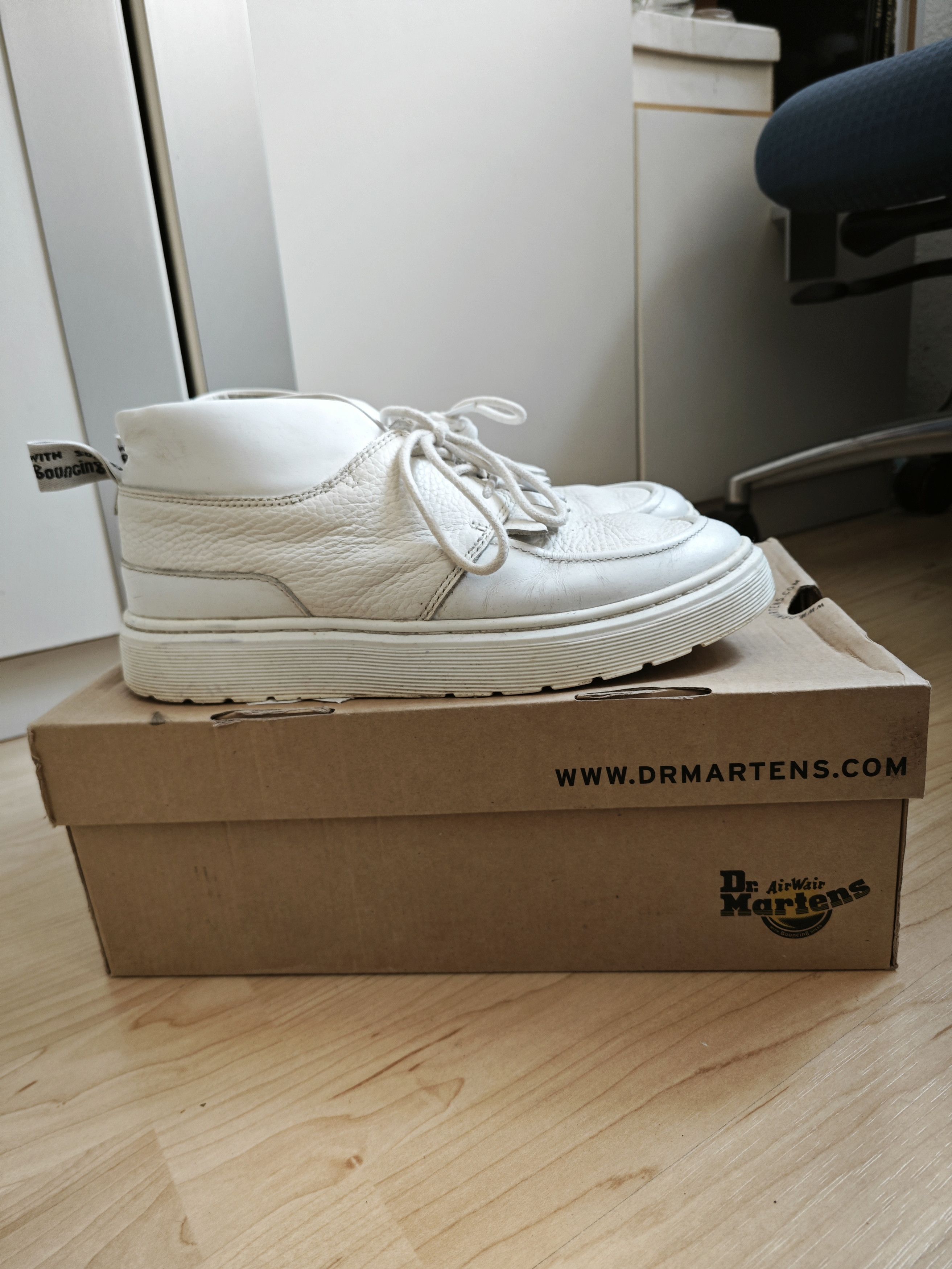 Dr. Martens Martens Jemima White Leather Boots – Size UK 6.5 / EU 40 Size US 10 / IT 40 - 4 Thumbnail