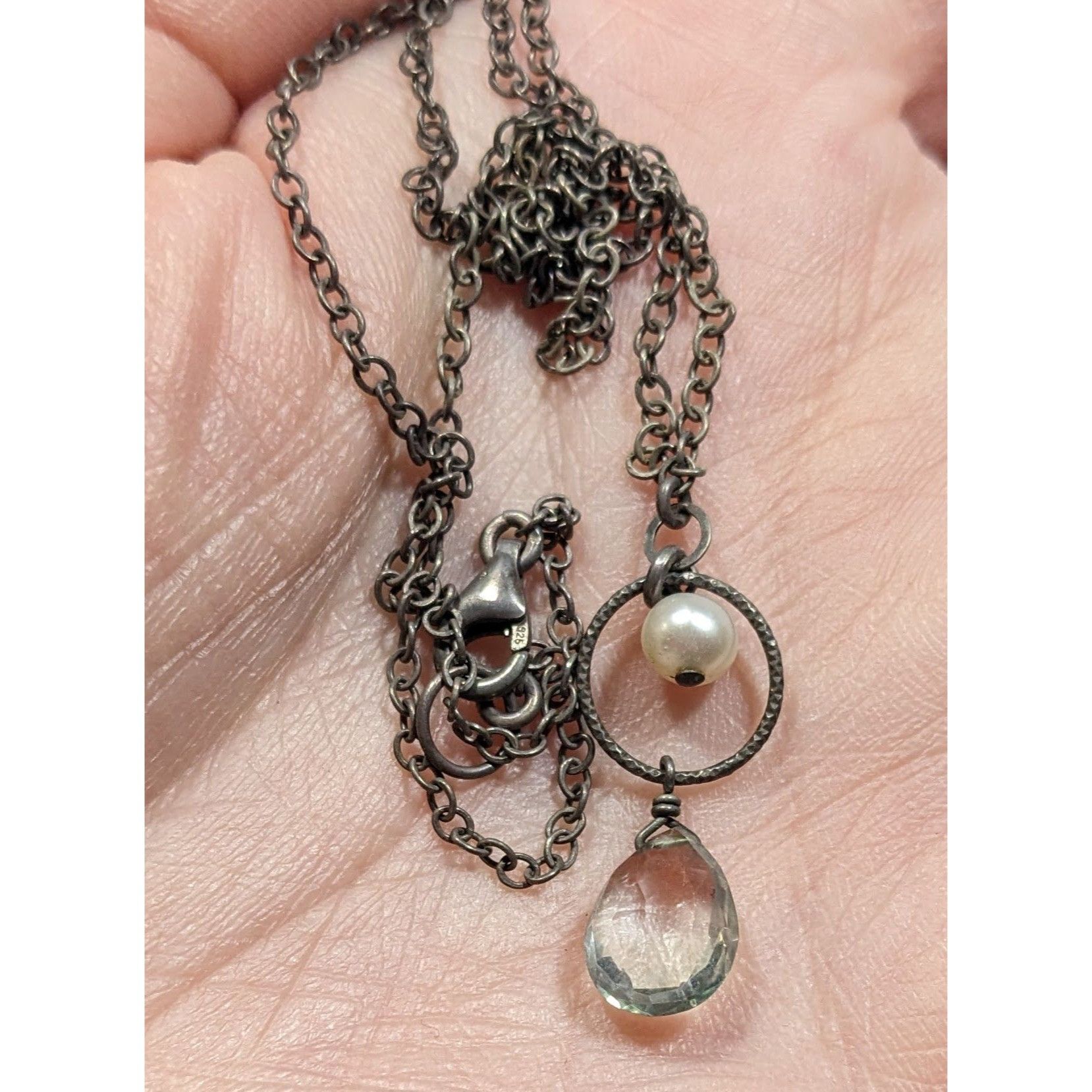 Other Minimalist Faux Pearl And Faceted Teardrop Crystal Glass Pen Size ONE SIZE - 3 Thumbnail