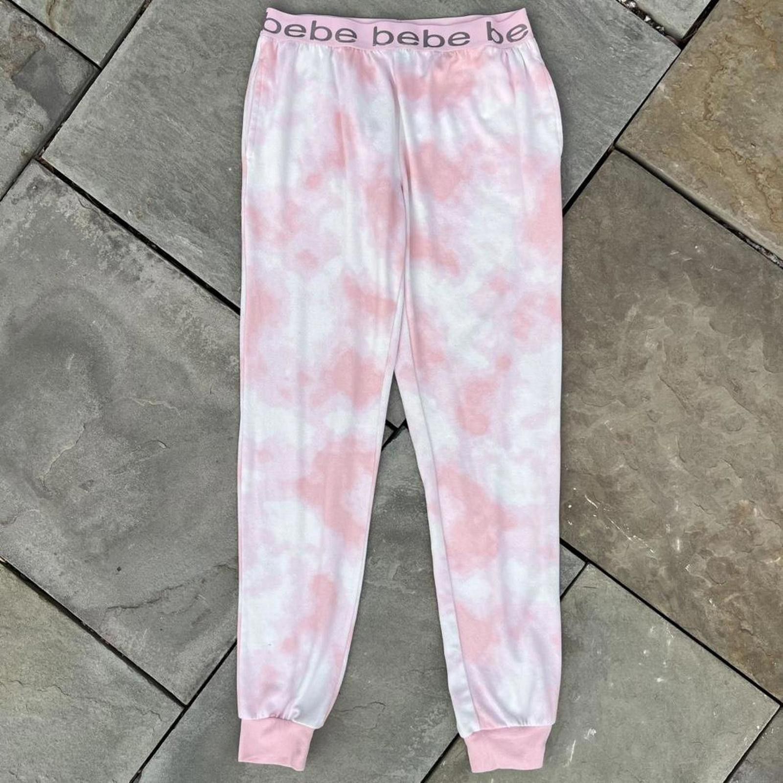 Bebe Bebe Pink + White Tie-Dye Loungewear Sweatpants Size 32" / US 10 / IT 46 - 1 Thumbnail