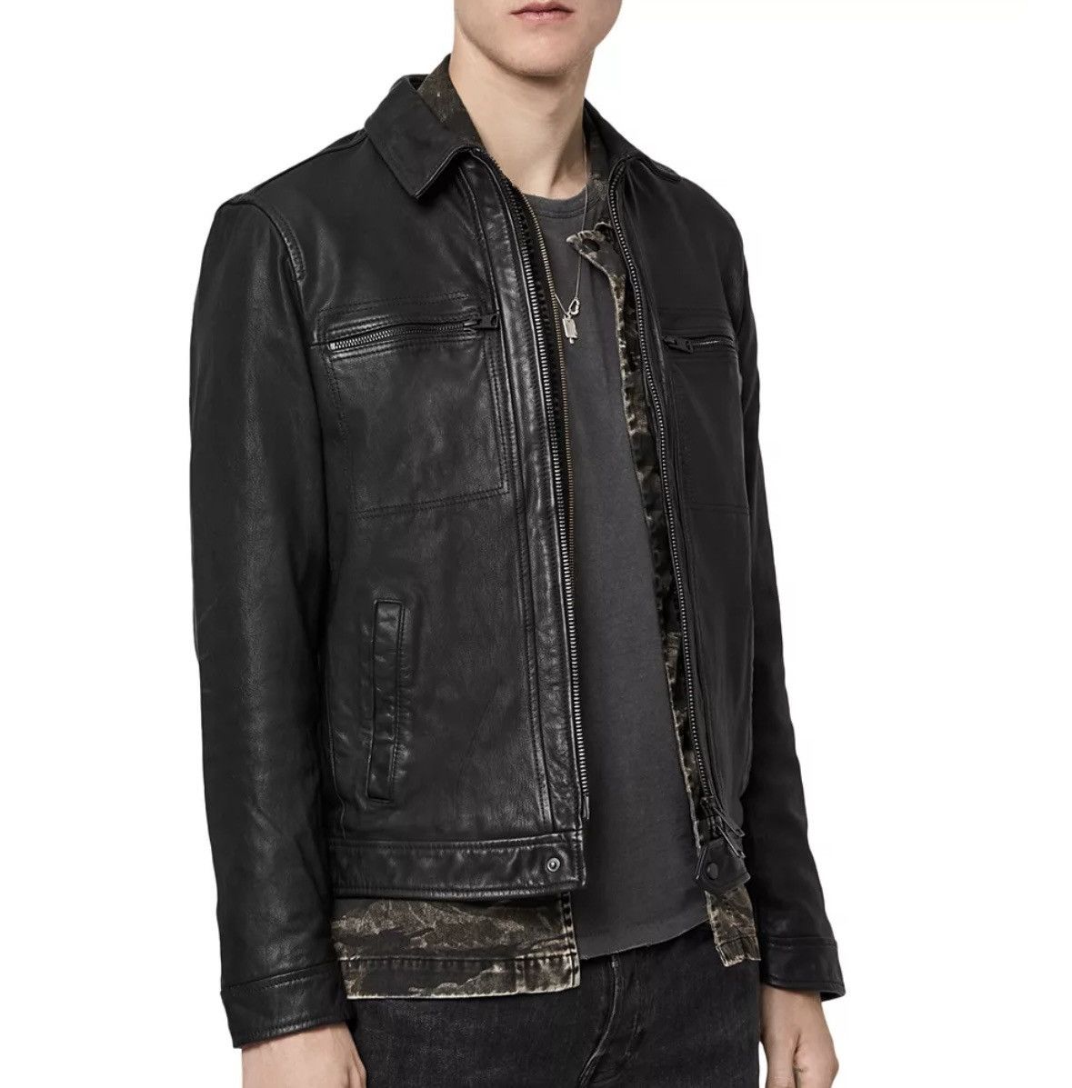 Allsaints Allsaints Lark Leather Jacket Size XXL Size US XXL / EU 58 / 5 - 6 Thumbnail
