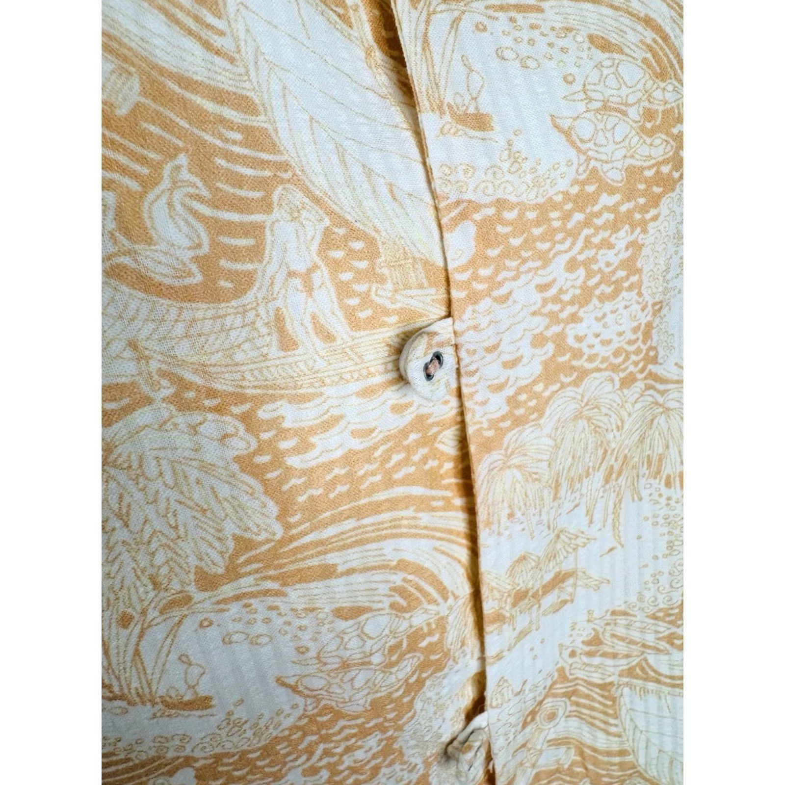 Tombolo TOMBOLO - Nautical Sailboat Guayabera Cloth Button-Up Hawaiian Aloha Shirt EXC - Salmon / White, L, Men, Short Sleeve, Button-Up, Hawaiian Theme, C9 Size US L / EU 52-54 / 3 - 4 Thumbnail