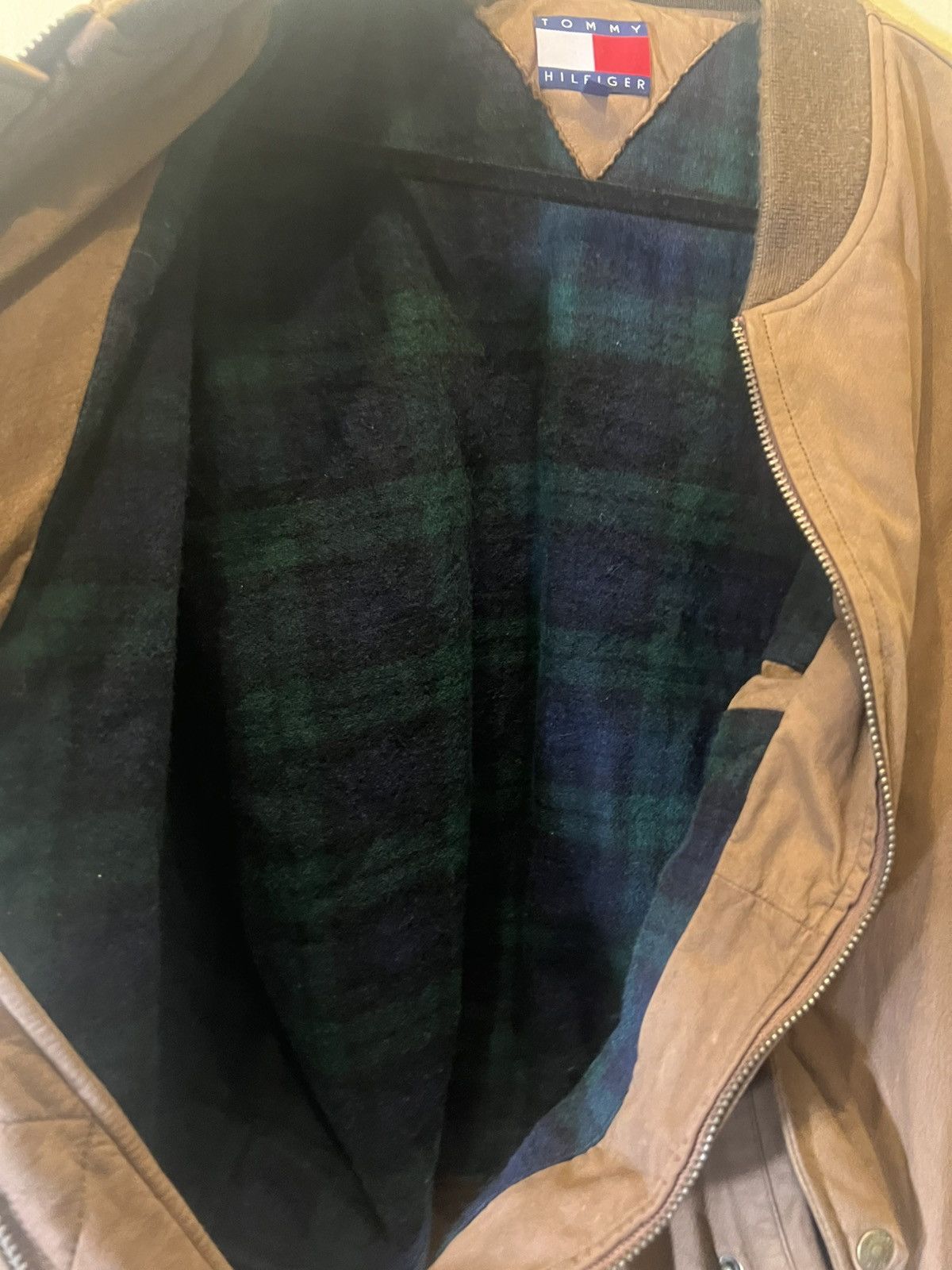 Tommy Hilfiger × Vintage Vintage Tommy Hilfiger Suede Bomber Jacket Size US L / EU 52-54 / 3 - 6 Thumbnail
