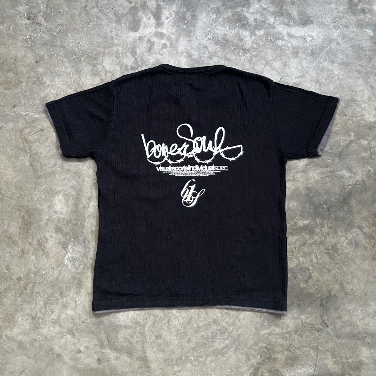 Japanese Brand B One Soul Vkei Style Poem Ribbed Layered T-shirt Size US L / EU 52-54 / 3 - 2 Thumbnail