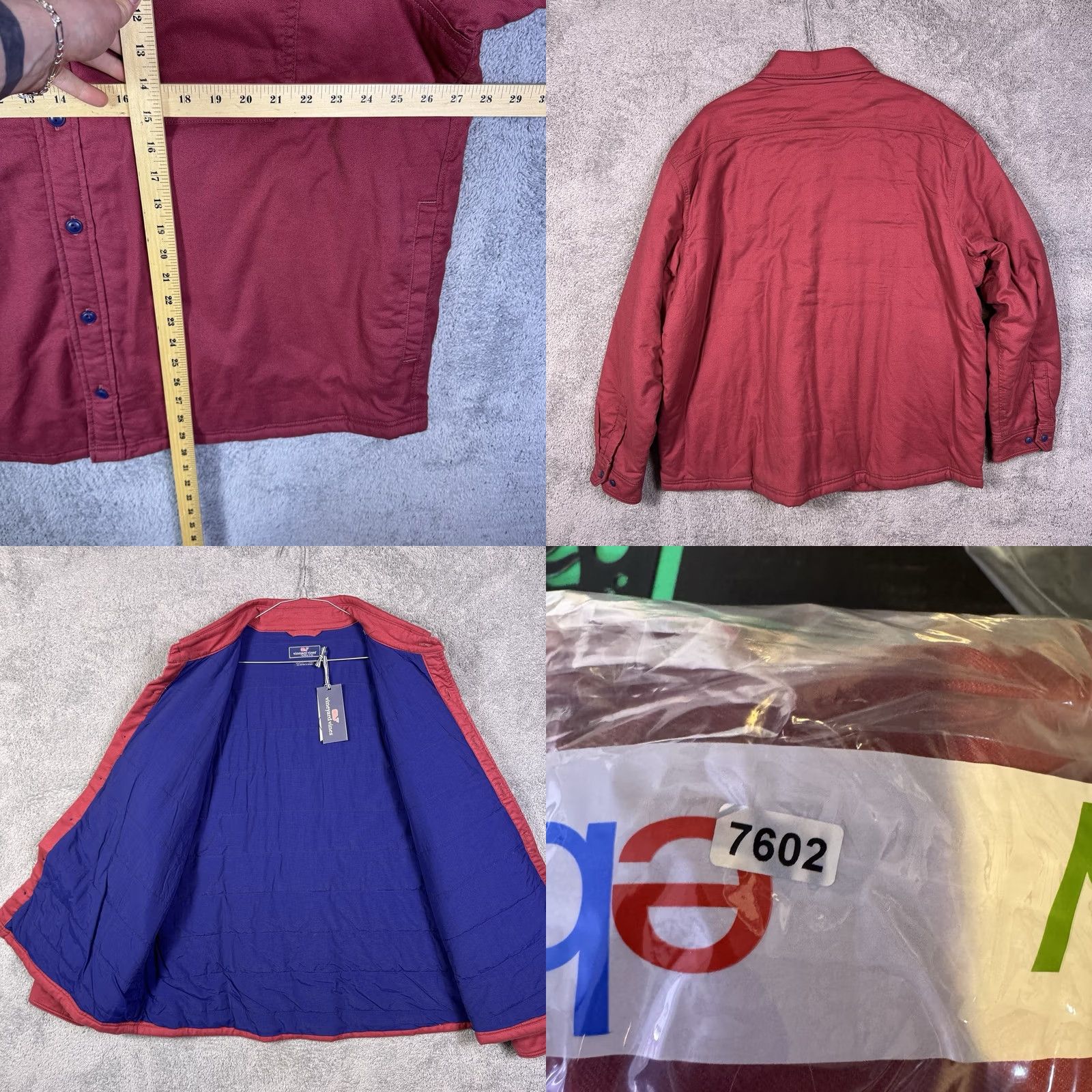 Vineyard Vines Vineyard Vines Jacket Mens 2XL Slopeside Overshirt Flannel Shacket - Red - Cotton - Mid-Length Size US XXL / EU 58 / 5 - 8 Thumbnail