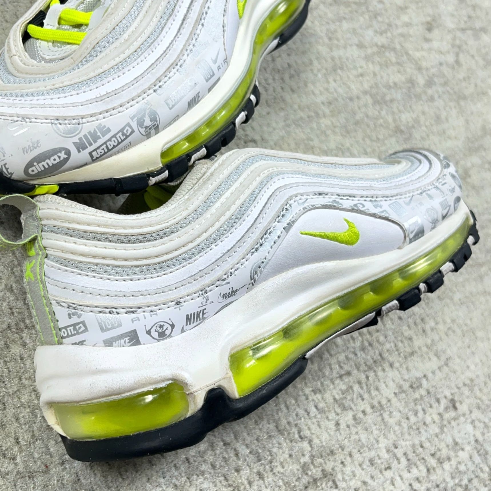 Nike NIKE AIR MAX 97 GS White Neon Yellow Reflective Logos Size 4.5Y Womens Sneaker Size US 5 / IT 35 - 3 Thumbnail