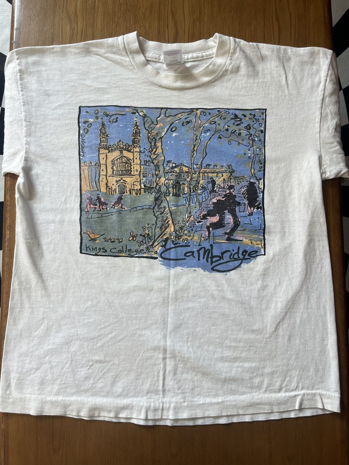 Arts & Science Vintage Kings College Cambridge Artwork Design 90’s Tshirt Size US L / EU 52-54 / 3 - 3 Thumbnail