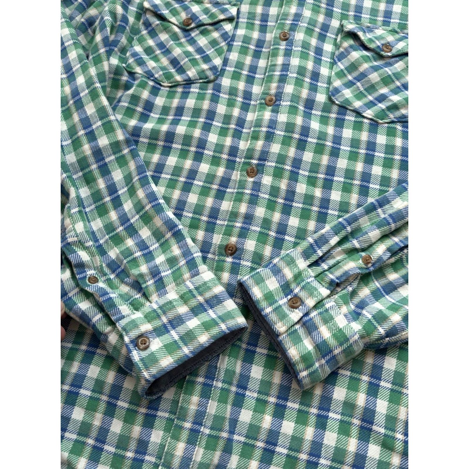 Etro VINTAGE Levis Button-Up Shirt Men XL Checked Green Blue Pattern: Check Long Sleeve Size US XL / EU 56 / 4 - 4 Thumbnail