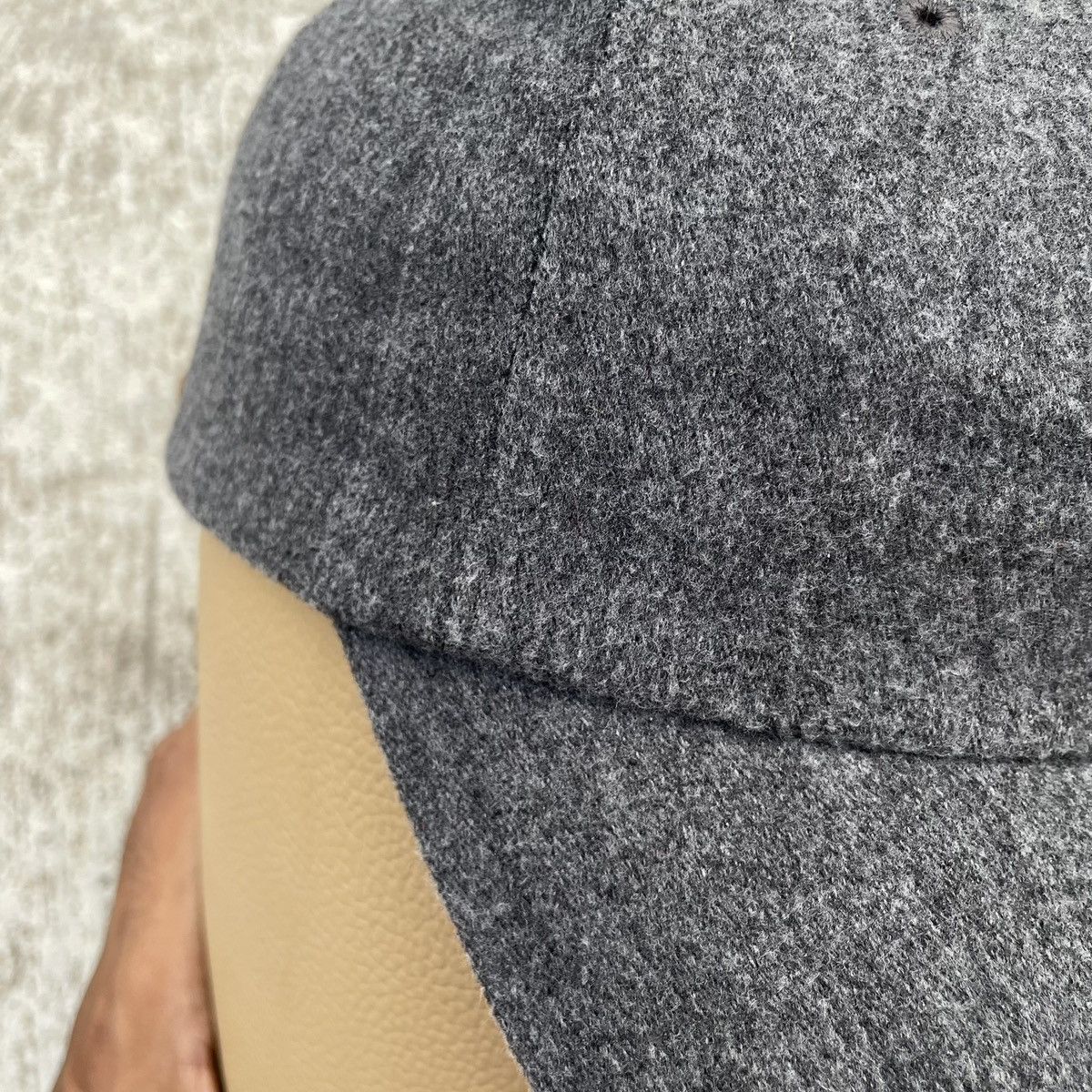 Japanese Brand Blank gray unique fabric hat with brown under visor Size ONE SIZE - 7 Thumbnail