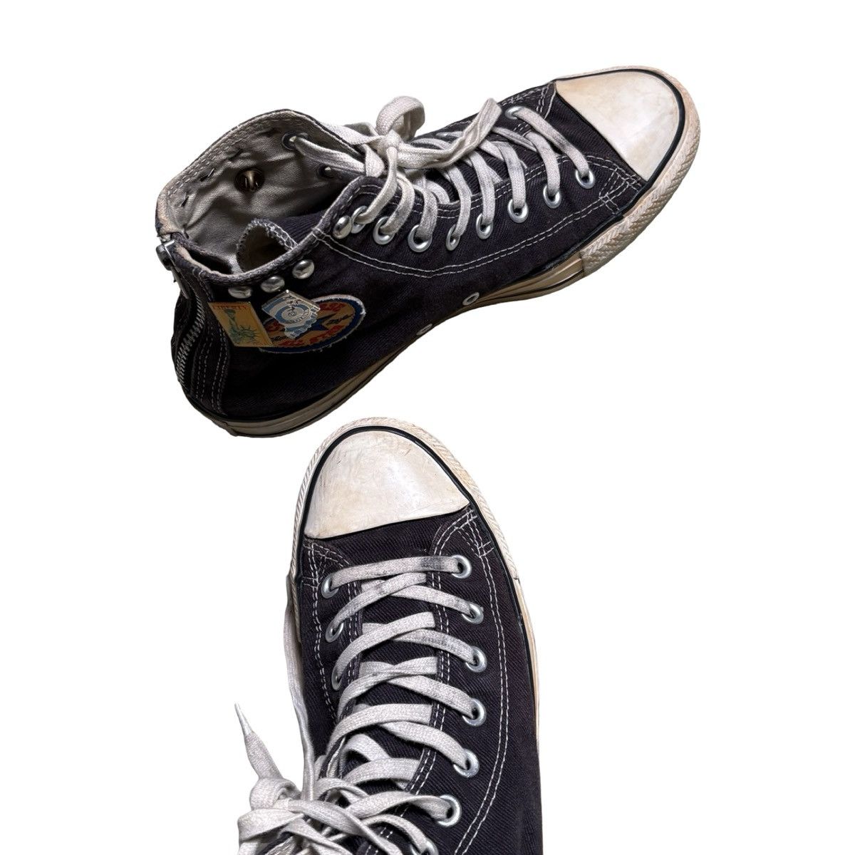 Converse Vintage Y2K Converse High Faded Black Back Zipper Studs Pin Size US 7 / EU 40 - 8 Thumbnail