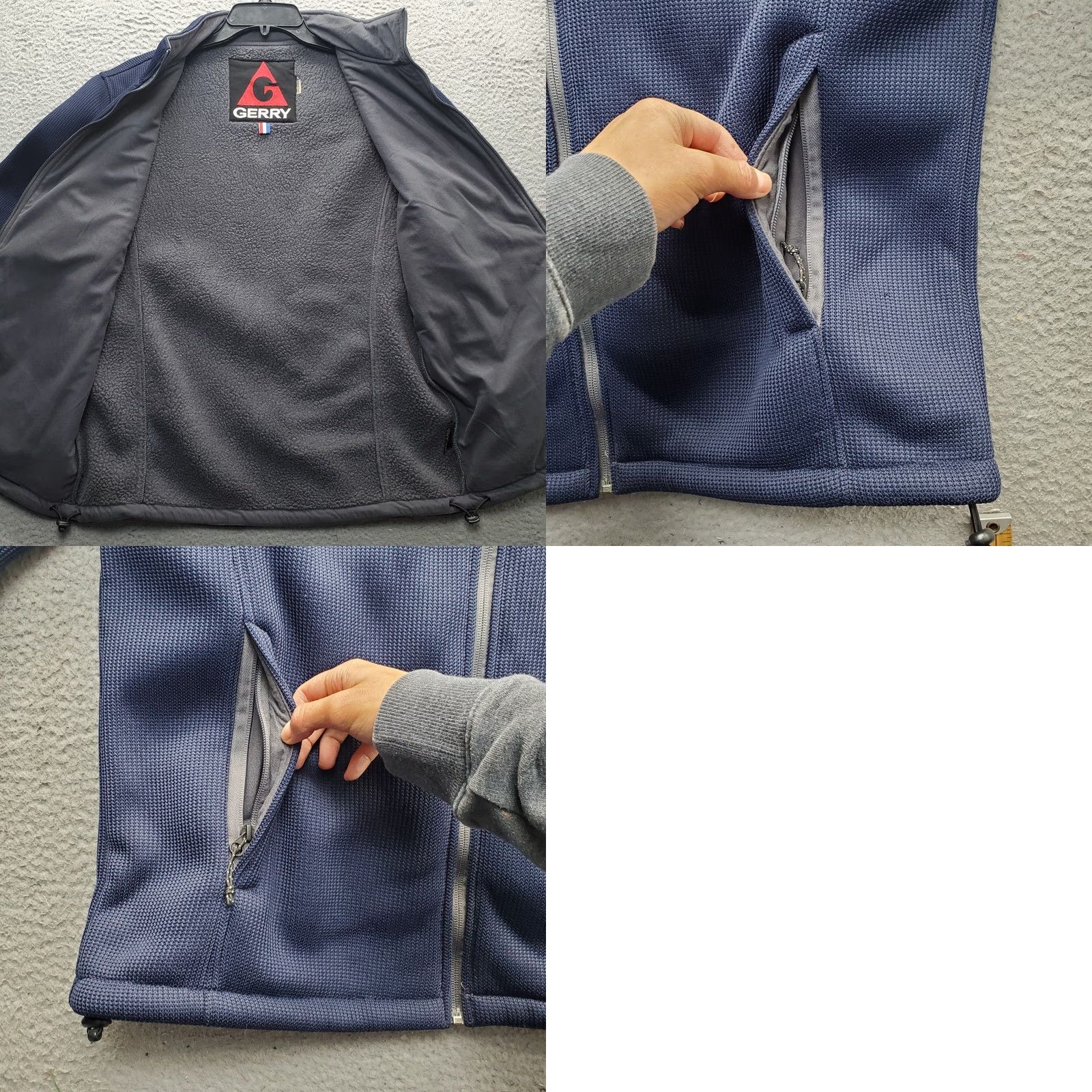 Logo 7 Gerry Jacket Mens L Navy Sherpa Lined Embroidered Logo Adjustable Drawcord Hem Jacket Size US L / EU 52-54 / 3 - 8 Thumbnail