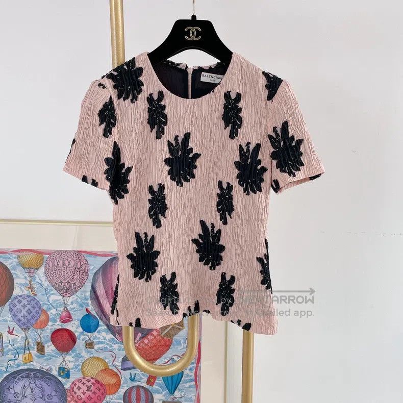 Balenciaga Balenciaga Pink Floral Top Size XS / US 0-2 / IT 36-38 - 1 Thumbnail