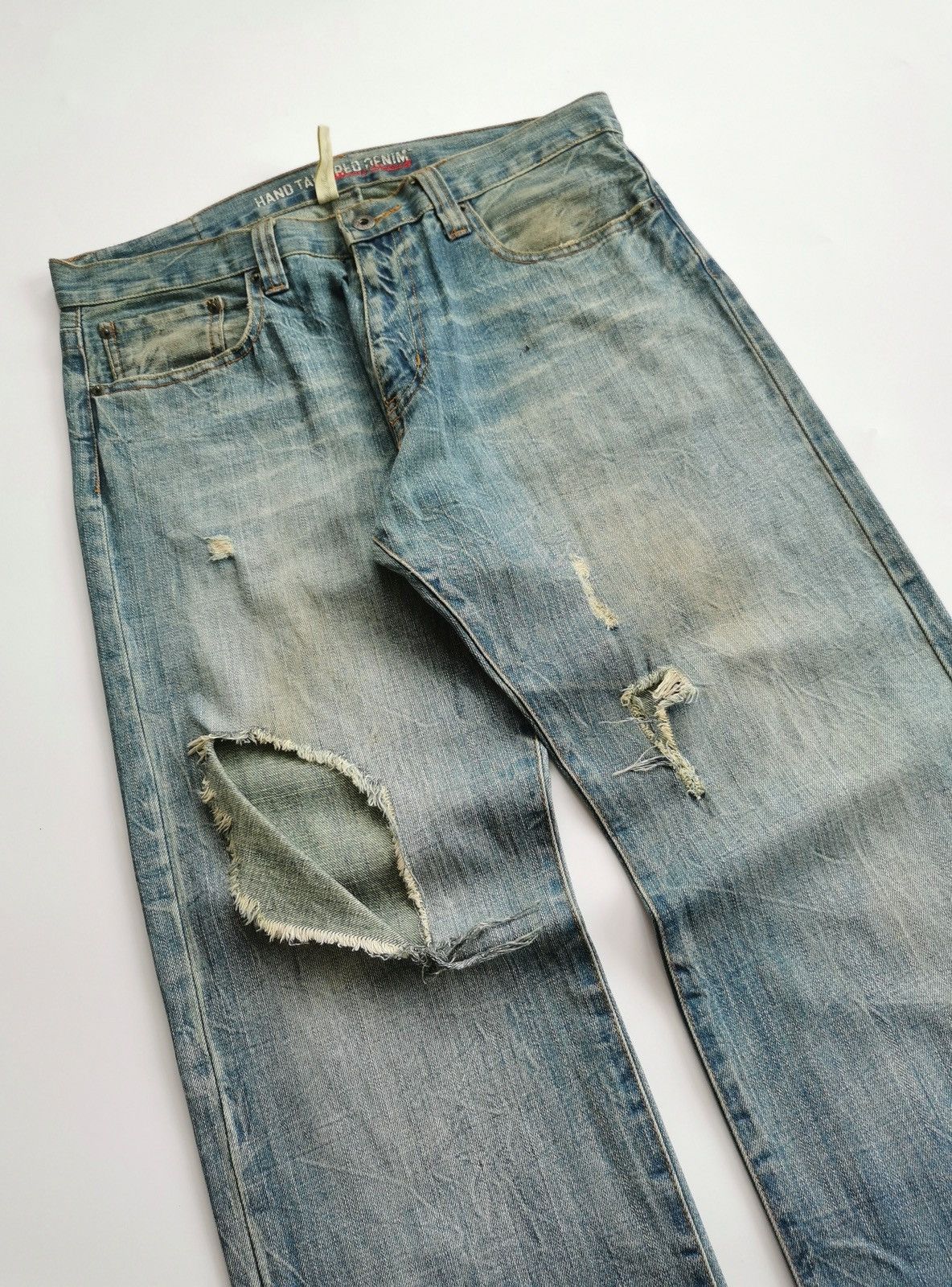 Japanese Brand Thrashed Free Gate Japan Distressed Dirty Jeans Size US 34 / EU 50 - 2 Thumbnail