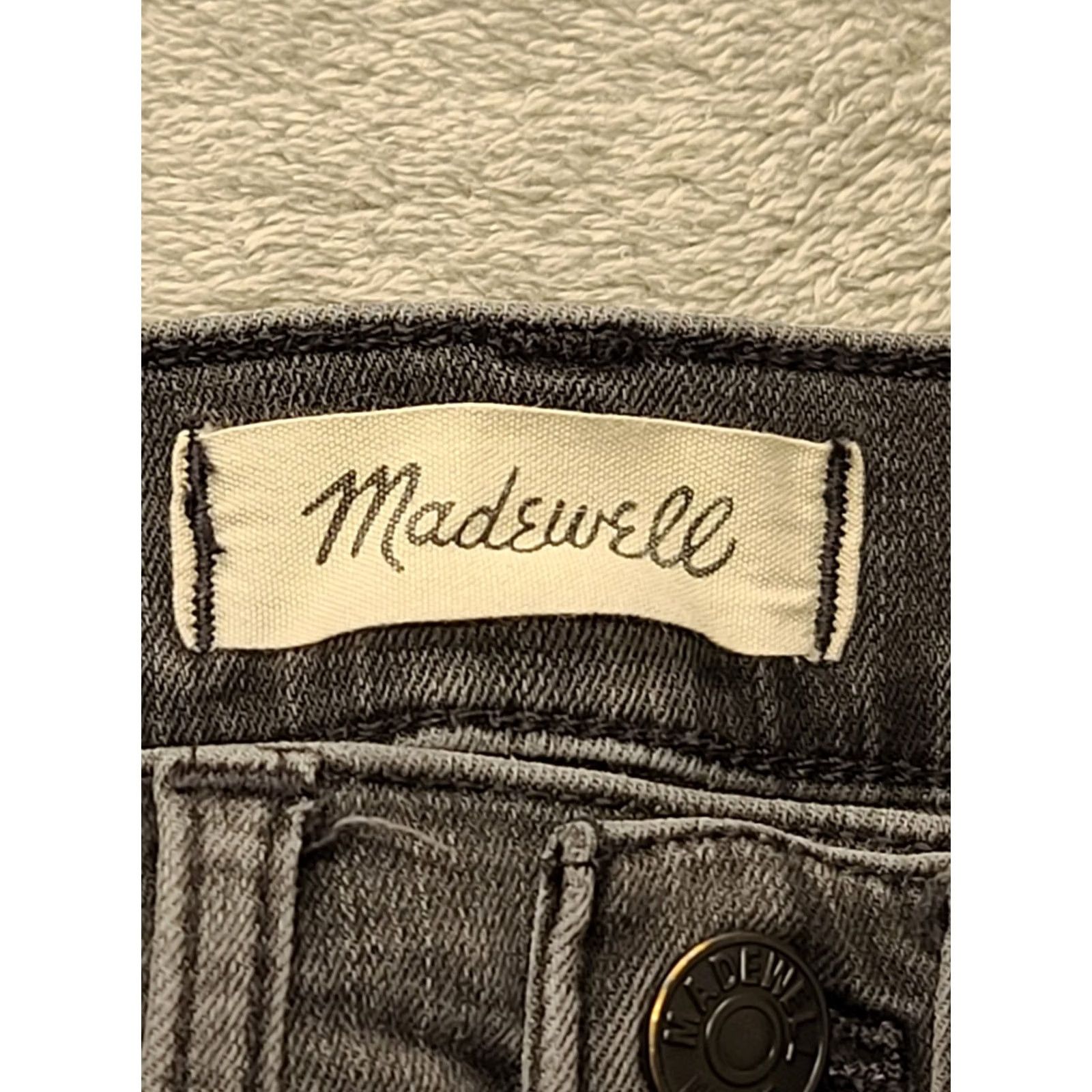 Madewell Madewell Jeans Womens 23 High Rise Stovepipe Straight Leg Raw Hem Black Stretch Denim Size 40" / US 18 - 2 Thumbnail