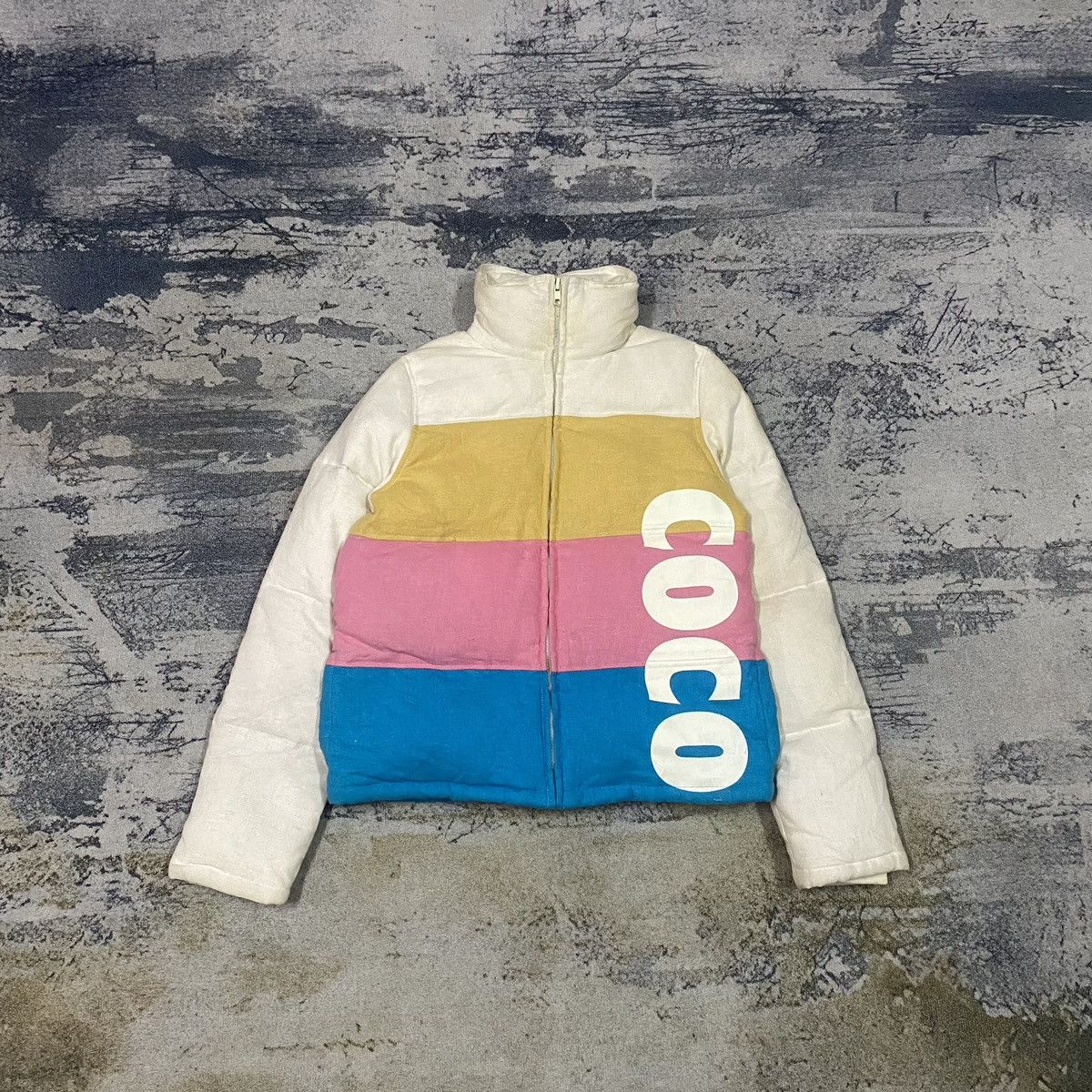 Japanese Brand × Vintage Vintage Coco LuLu Colour Block Duck Canvas Puffer Jacket Size M / US 6-8 / IT 42-44 - 1 Thumbnail