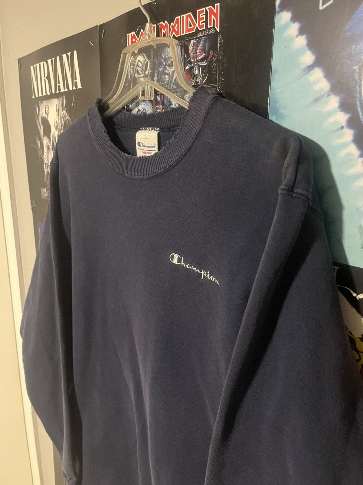 Champion Vintage Y2K 2000’s faded Champion Embroidered Grunge sweater Size US M / EU 48-50 / 2 - 2 Thumbnail