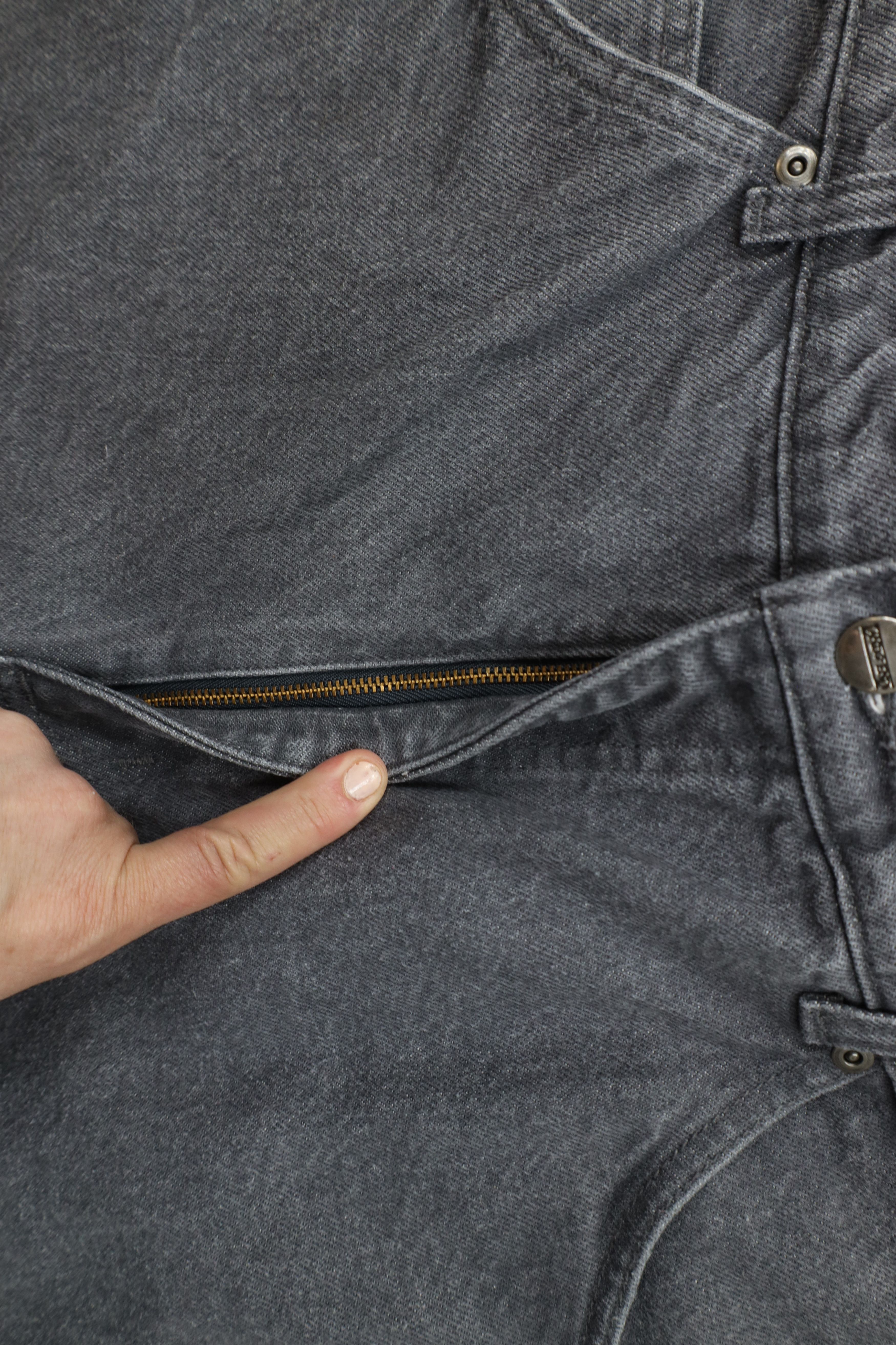 Lands' End × Vintage Vintage 90s Lands End Rigger Denim Jeans Gray Cotton USA Size US 36 / EU 52 - 7 Thumbnail