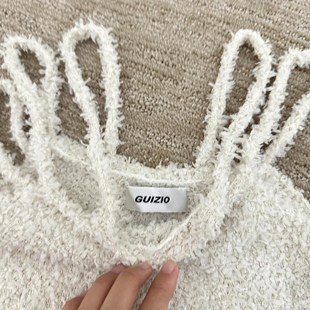 Guizio Danielle guizio cream/white cloud strappy tank top bouclé Size S / US 4 / IT 40 - 2 Thumbnail