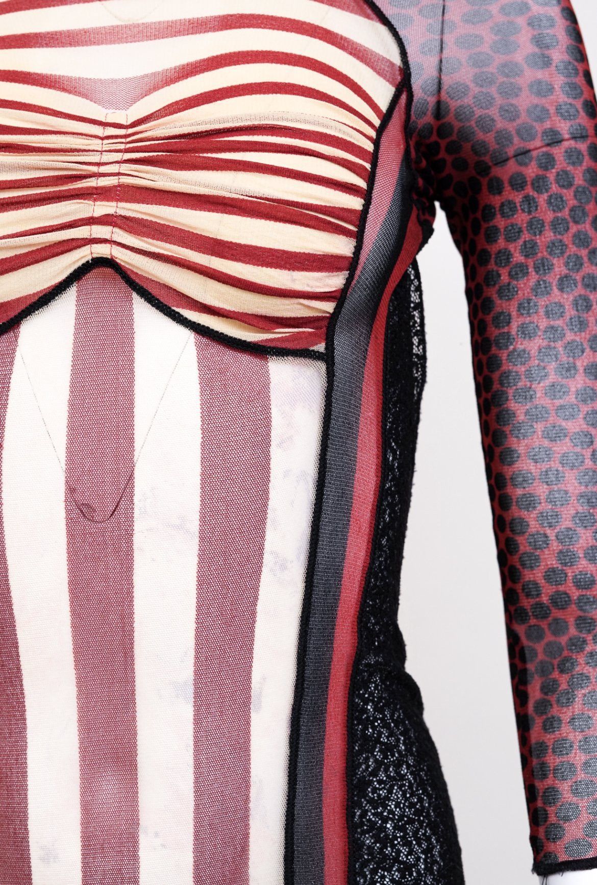 Jean Paul Gaultier Jean Paul Gaultier S/S 1996 Striped Mesh Dress Size S / US 4 / IT 40 - 8 Thumbnail