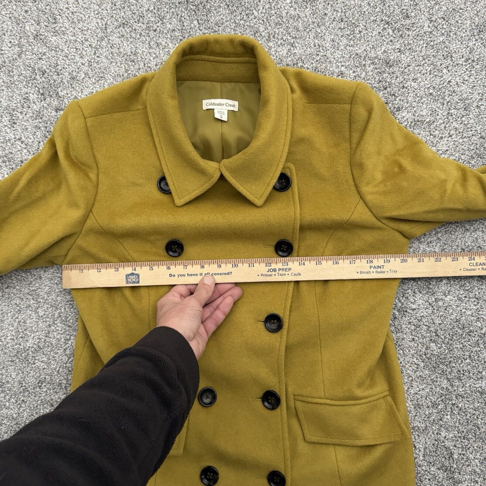 Coldwater Creek Coldwater Creek Wool Blend Winter Coat Women XL 16 Pea Green Size XL / US 12-14 / IT 48-50 - 4 Thumbnail