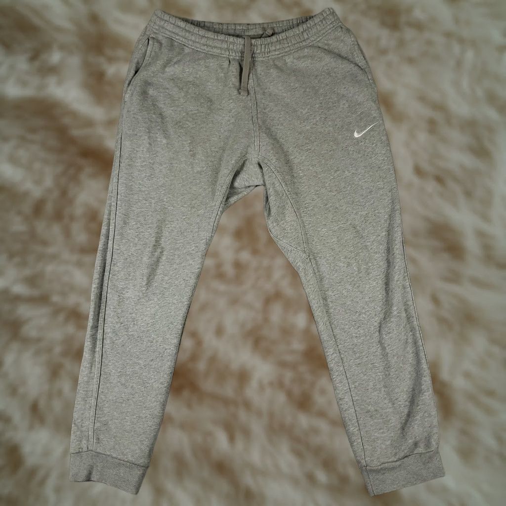 Nike Nike Pants Mens Large Gray Fleece Swoosh Fit Joggers Sweatpants Size US 33 - 1 Thumbnail