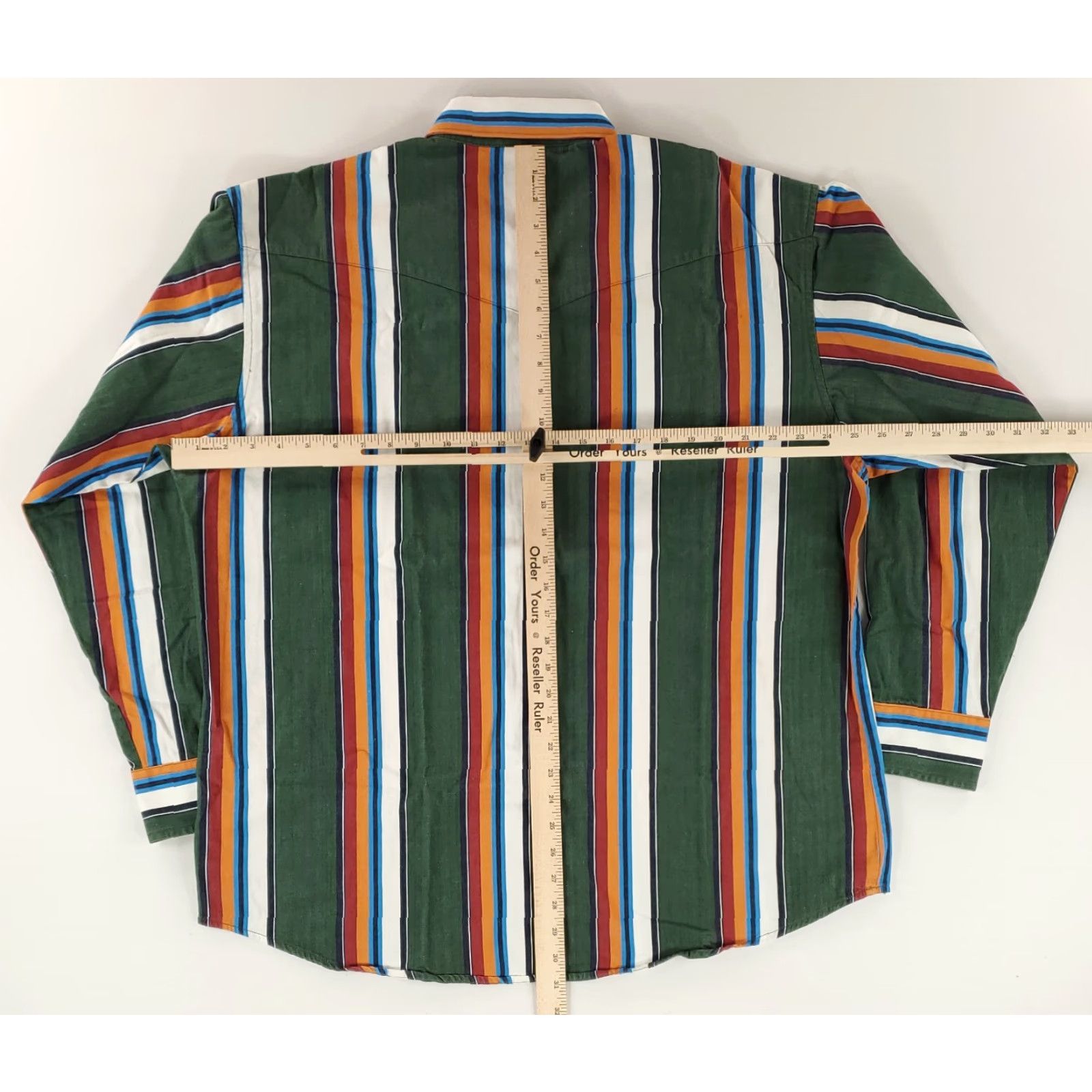 Wrangler Wrangler Button-Up Shirt Long Sleeve Green Striped Mens XL Size US XL / EU 56 / 4 - 6 Thumbnail