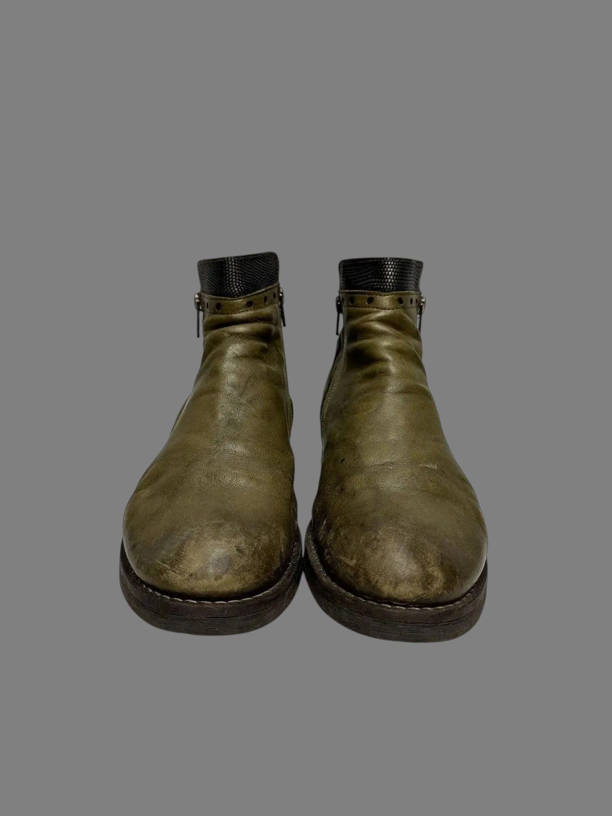 Issey Miyake Italian Vintage AS 98 Leather Biker Boots Rick Owens Style Size US 9 / IT 39 - 2 Thumbnail