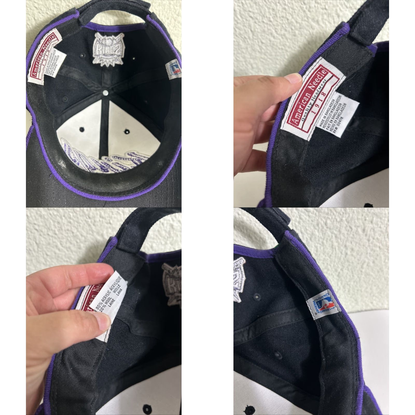 American Needle VINTAGE Y2k American Needle Sacramento Kings Hat Black Purple Strapback Hook Loop Men One Size Cap Size ONE SIZE - 10 Thumbnail