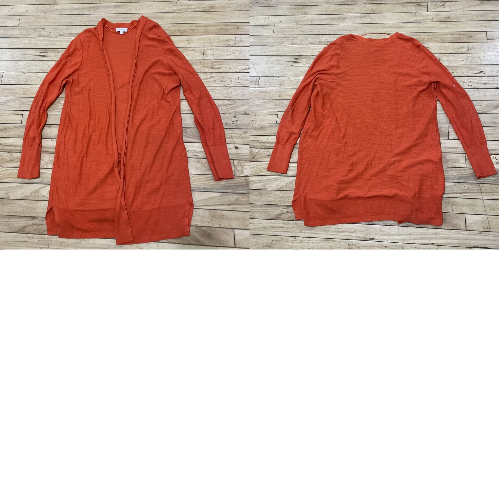 Loft VINTAGE LOFT Cardigan Shirt Women L Orange Knit Open Currency Money Theme 90s Mens Womens Size L / US 10 / IT 46 - 11 Thumbnail