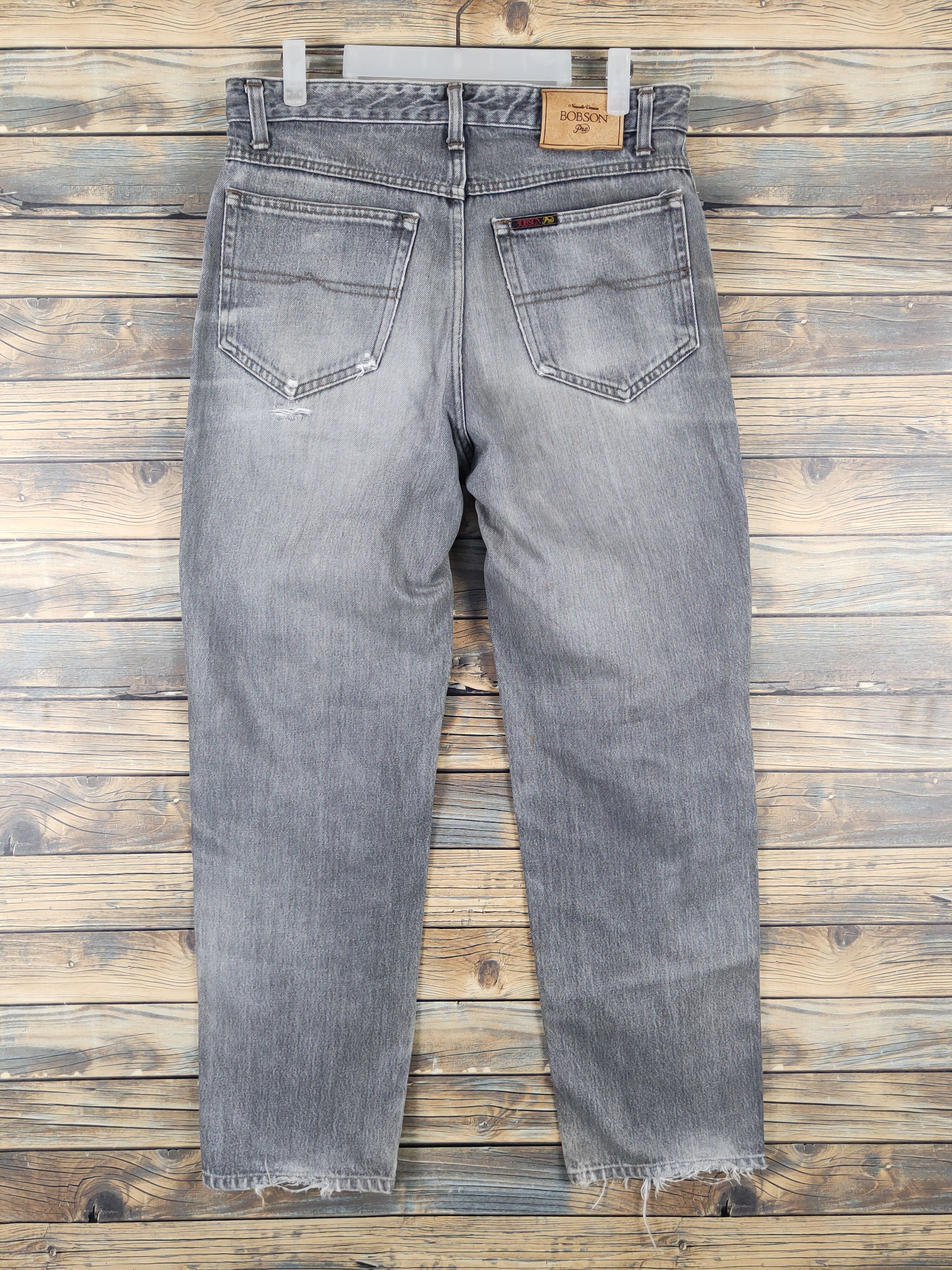 Vintage Bobson-Pro Black Distressed Ripped denim Jeans #W1564 Size US 33 - 7 Thumbnail