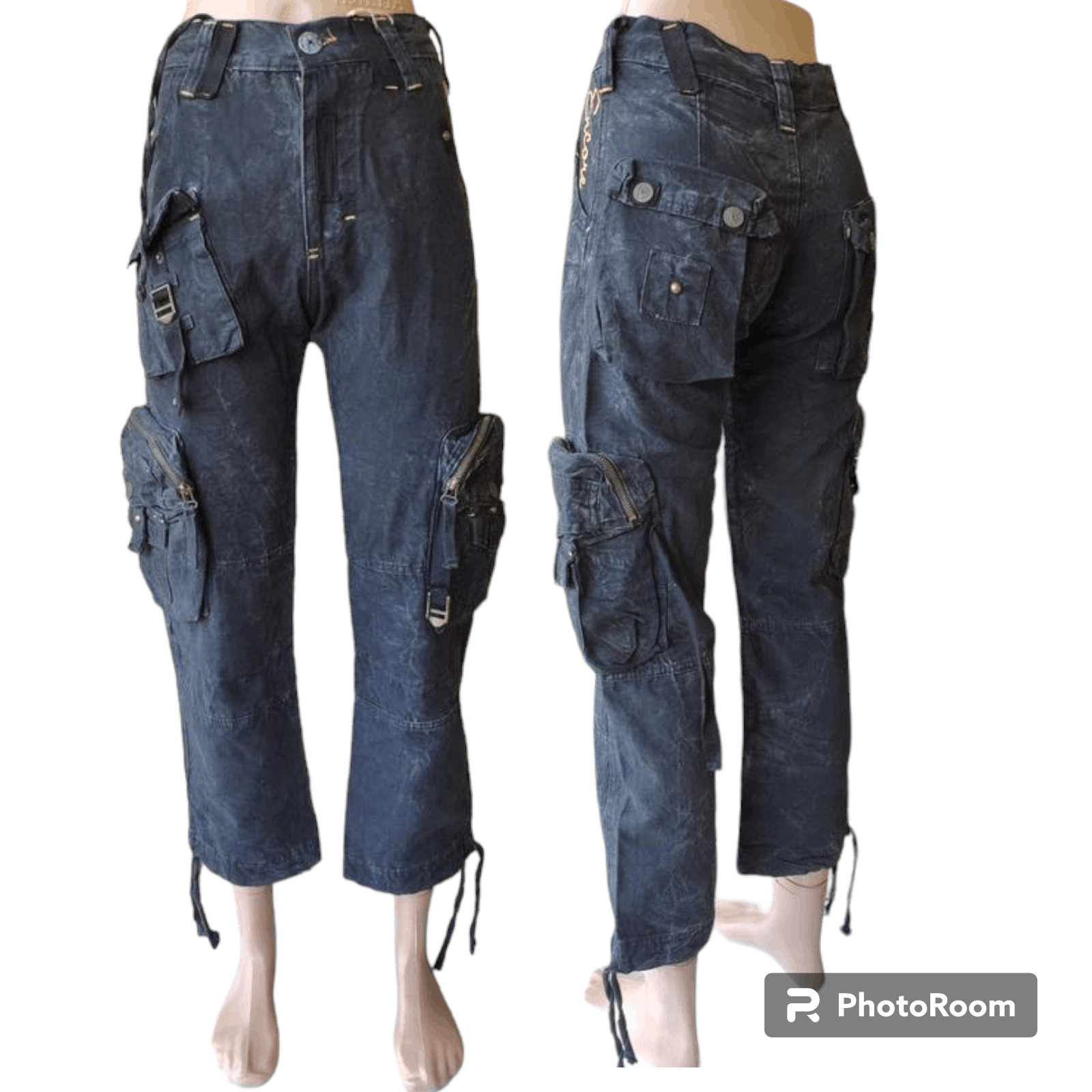Japanese Brand Black Cargo Pants sz S Size 27" / US 4 / IT 40 - 1 Thumbnail