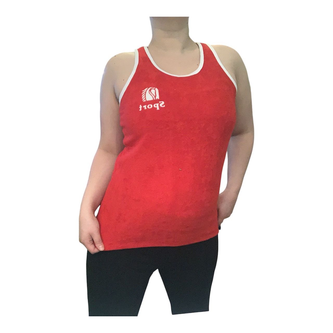 Vintage Vintage Authentic 80s Red Terrycloth Sports Tank Top Size M / US 6-8 / IT 42-44 - 11 Thumbnail