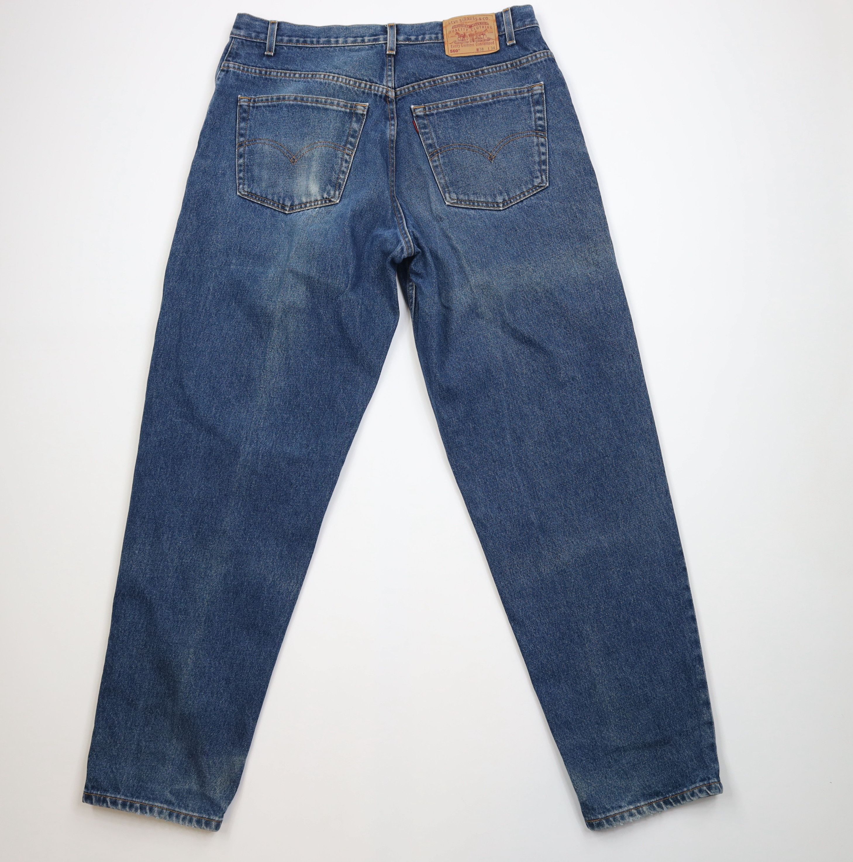 Levi's Vintage 90s Levis 560 Loose Fit Tapered Leg Denim Jeans Size US 38 / EU 54 - 10 Thumbnail