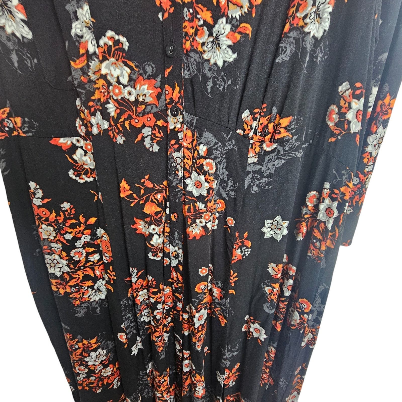 Torrid Torrid Womens Floral Maxi Dress Plus Size 1X Dark Romantic Size XL / US 12-14 / IT 48-50 - 3 Thumbnail