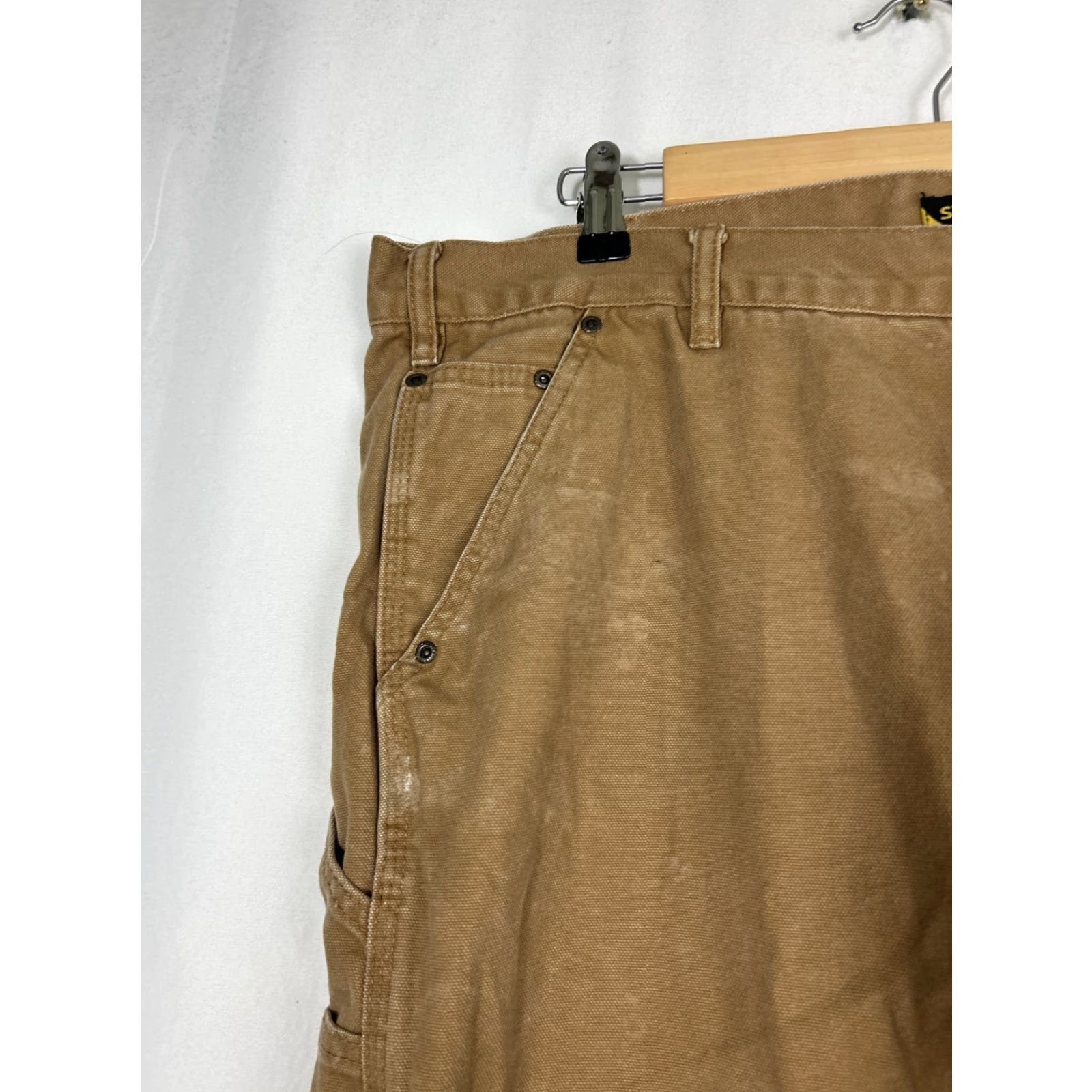 Vintage VINTAGE Stanley Mens 38x30 Duck Brown Carpenter Utility Pants 100% Cotton Stains Brown 38 30 Mens Pants Carpenter Cotton Stains Duck Brown Stanley Size US 38 / EU 54 - 4 Thumbnail
