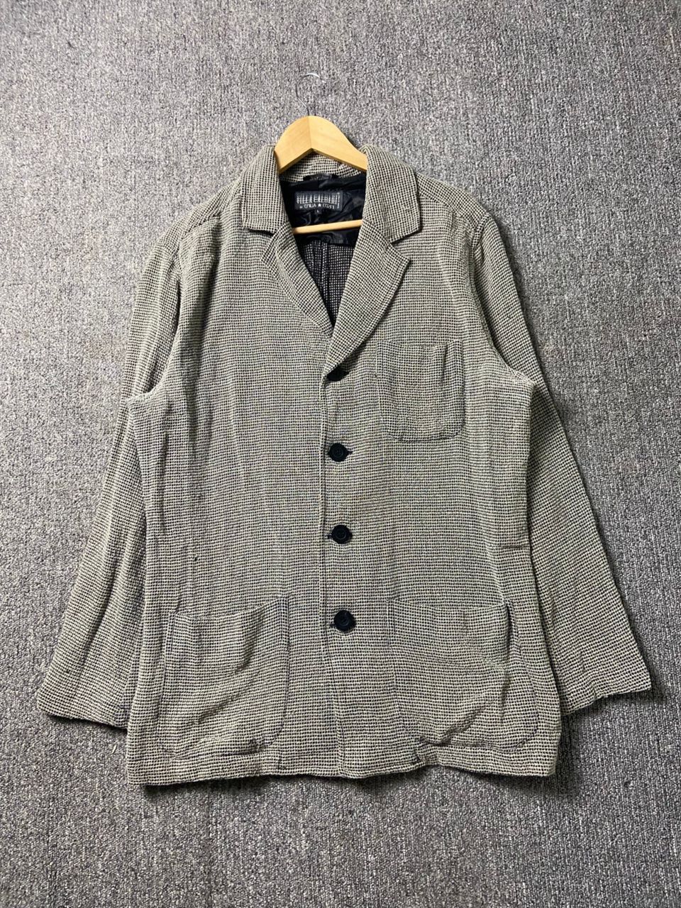Japanese Brand Villa Caldari Wool Blend Houndstooth Jacket (201) Size US S / EU 44-46 / 1 - 1 Thumbnail