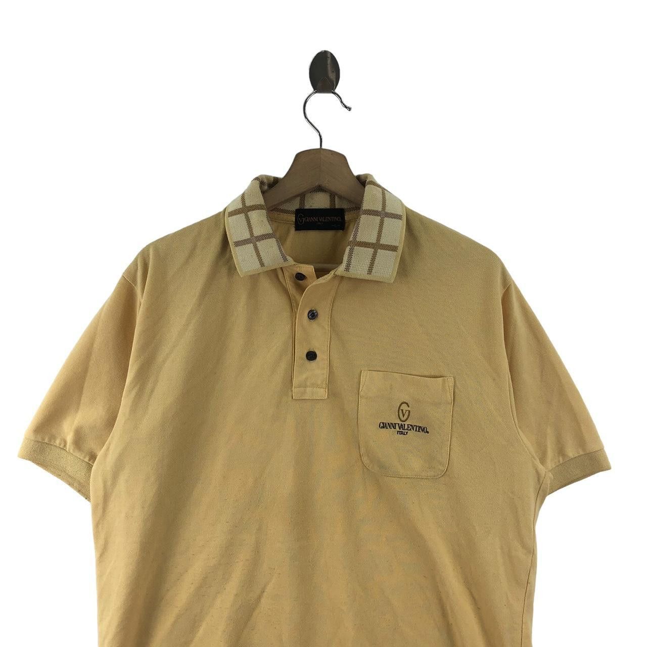 Other Vintage GIANNI VALENTINO ITALY Nova Checks Polo Tee Shirt Size US L / EU 52-54 / 3 - 3 Thumbnail