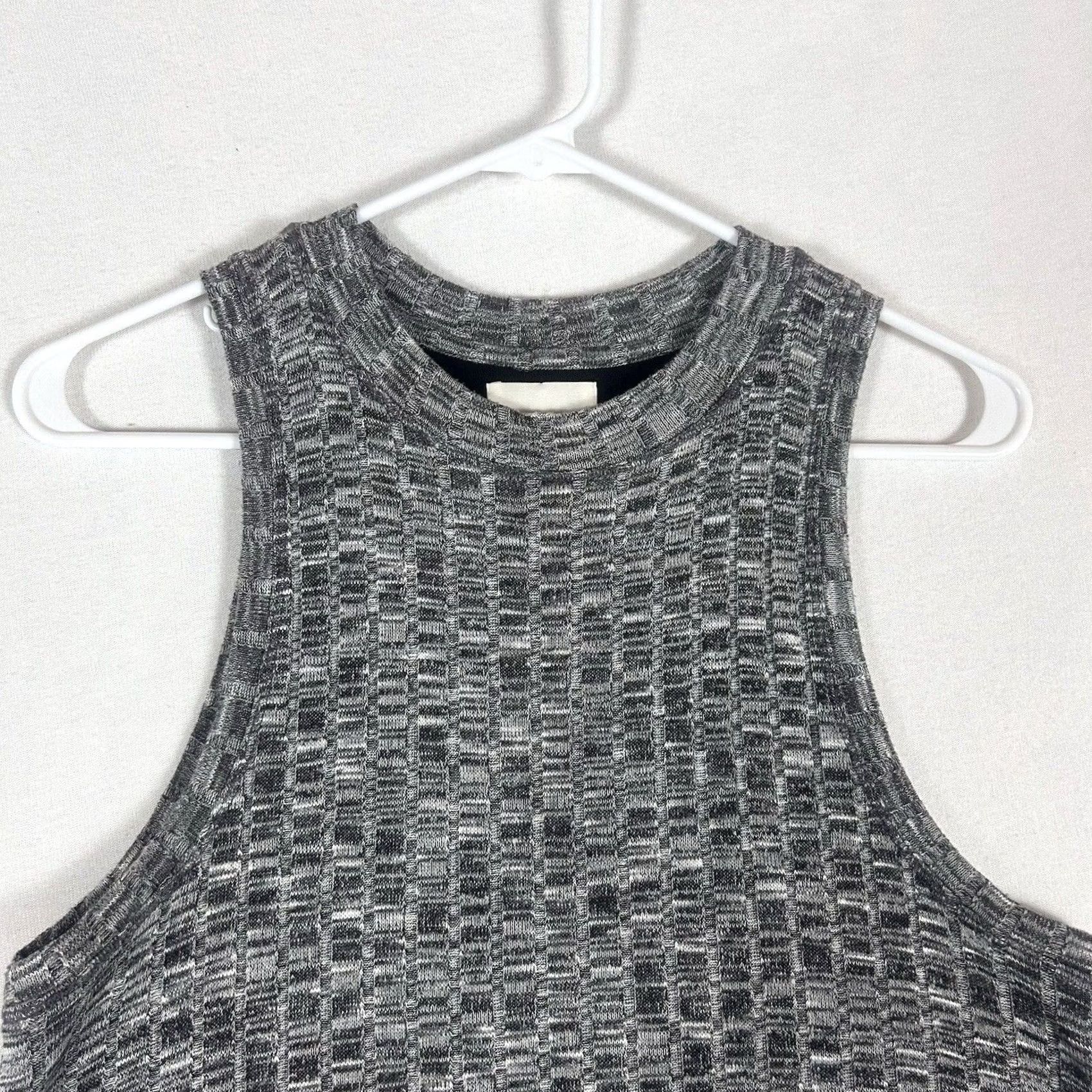 Anthropologie Anthropologie Maeve Fit And Flare Dress Womens S Geometric Sleeveless Lined Cap Sleeve Knee Length Grey Size S / US 4 / IT 40 - 2 Thumbnail